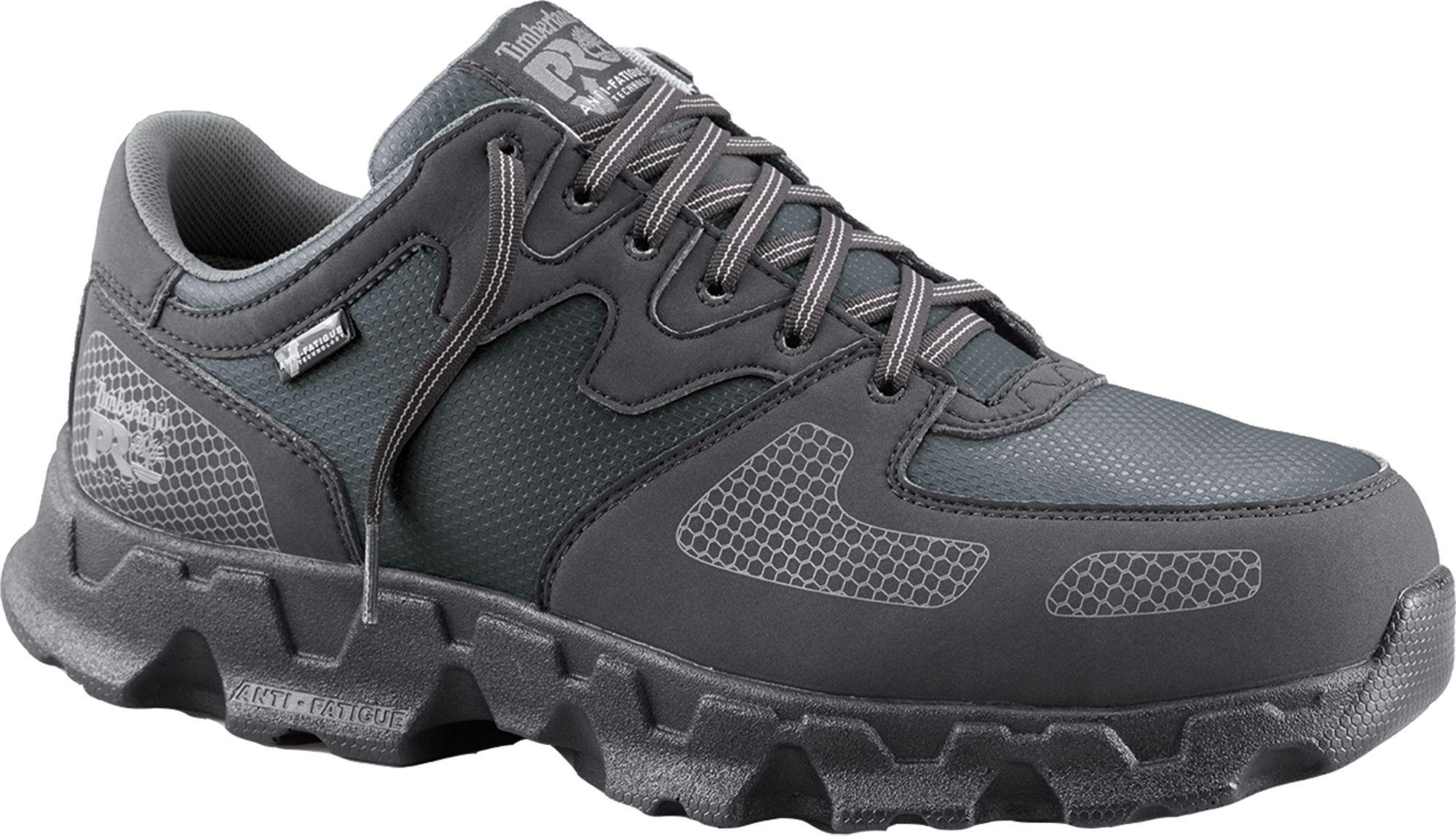 Timberland Leather Pro Powertrain Alloy Toe Work Shoes in Grey/Black