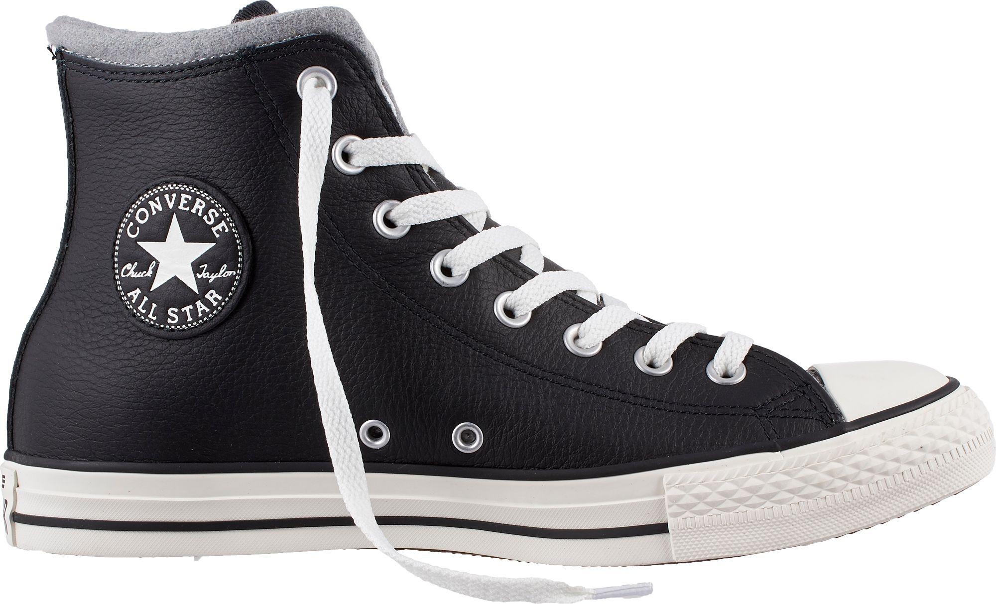 Converse Chuck Taylor All Star Leather Wool Hi-top Casual Shoes in Black/Wh...