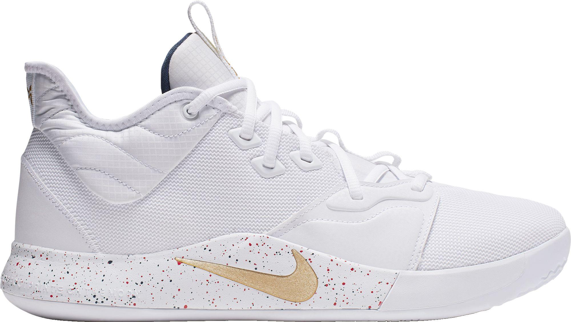 Nike Pg 3 Basketball Shoe in White/Gold (White) for Men | Lyst