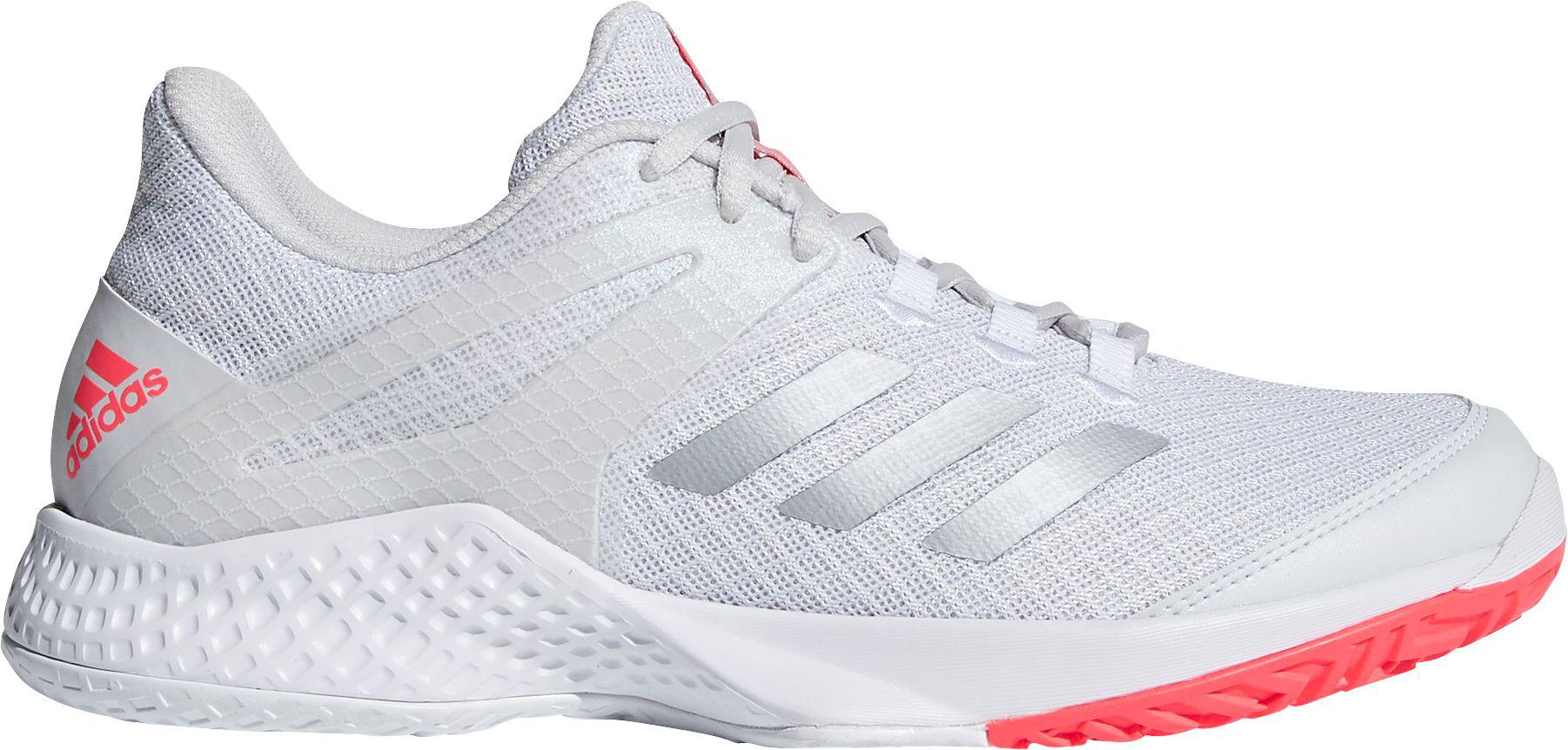 adidas Adizero Club 2 Tennis Shoes in White/Silver (White