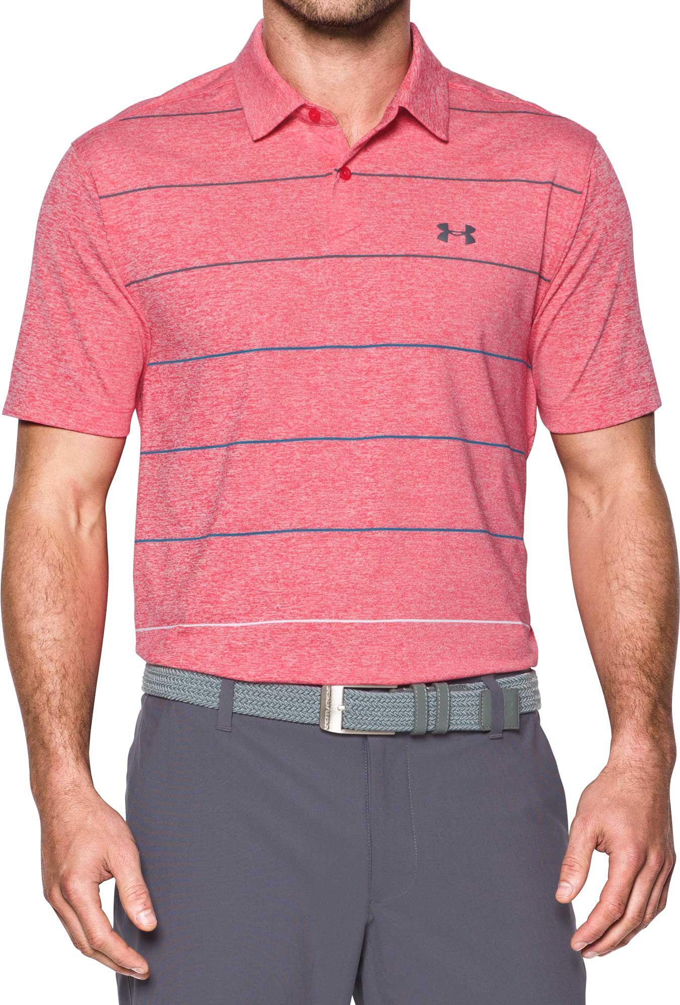 under armour pink golf shirt