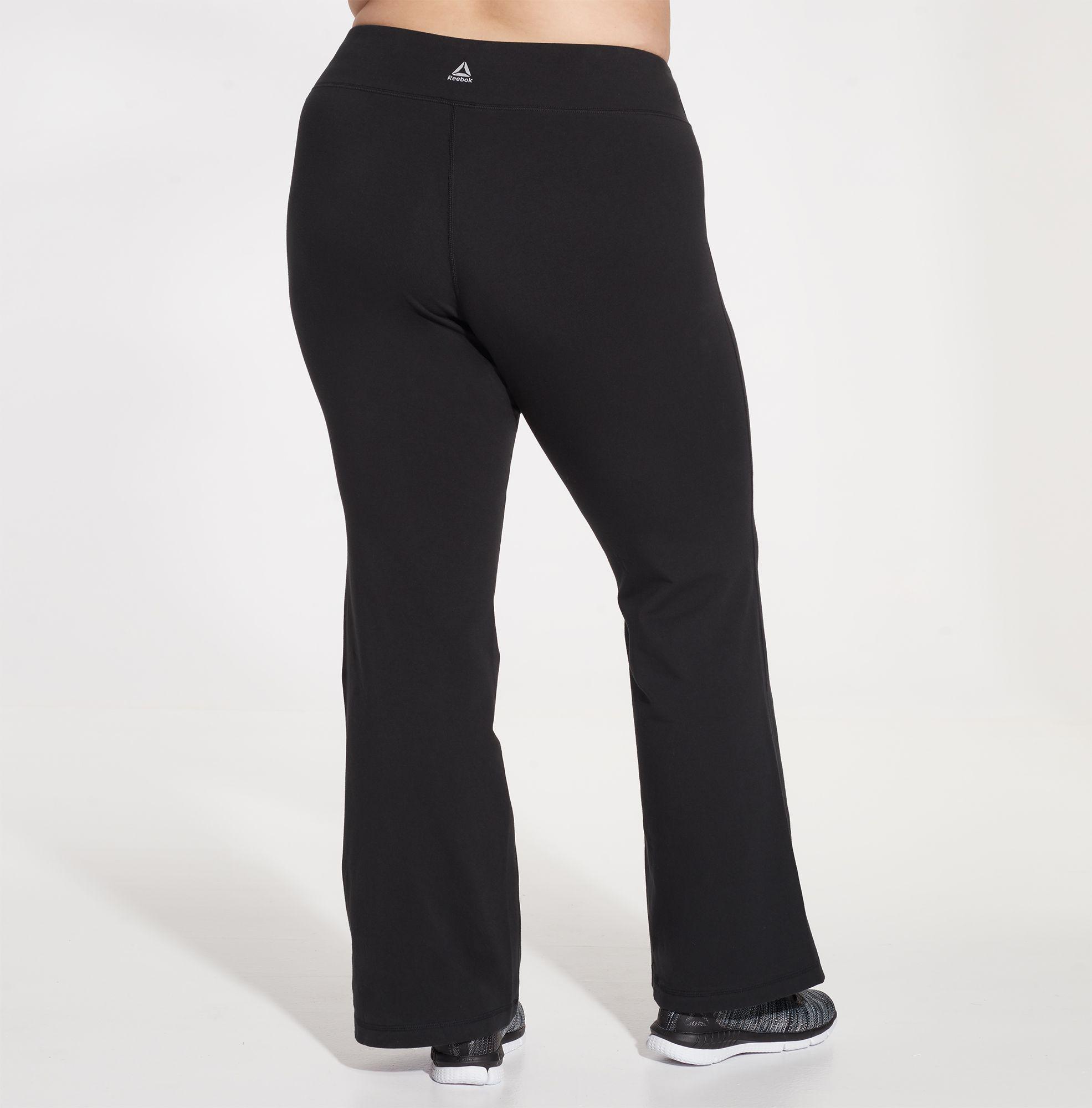reebok women's stretch cotton flare pants