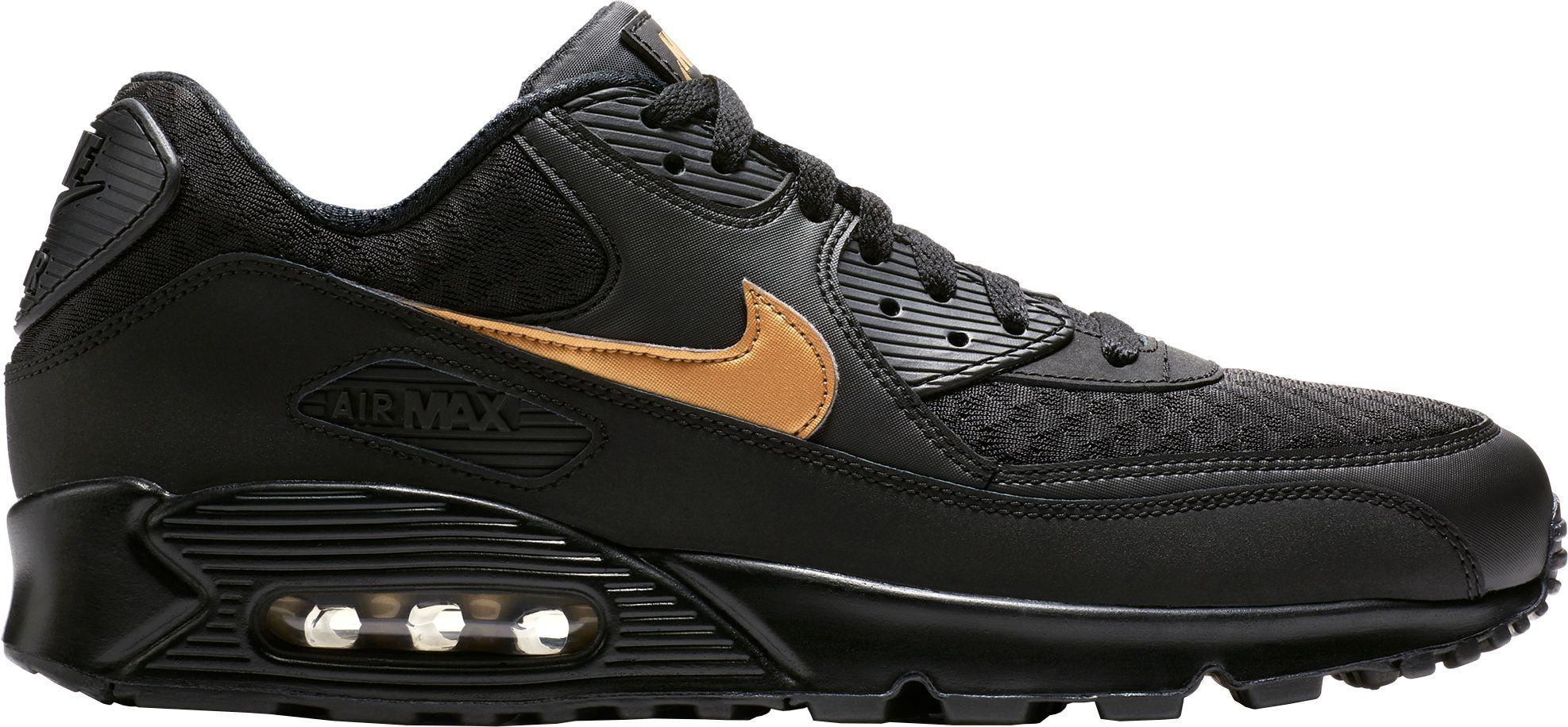 Proud winter routine Nike Leather Air Max 90 Essential 'black/gold' Shoes for Men | Lyst