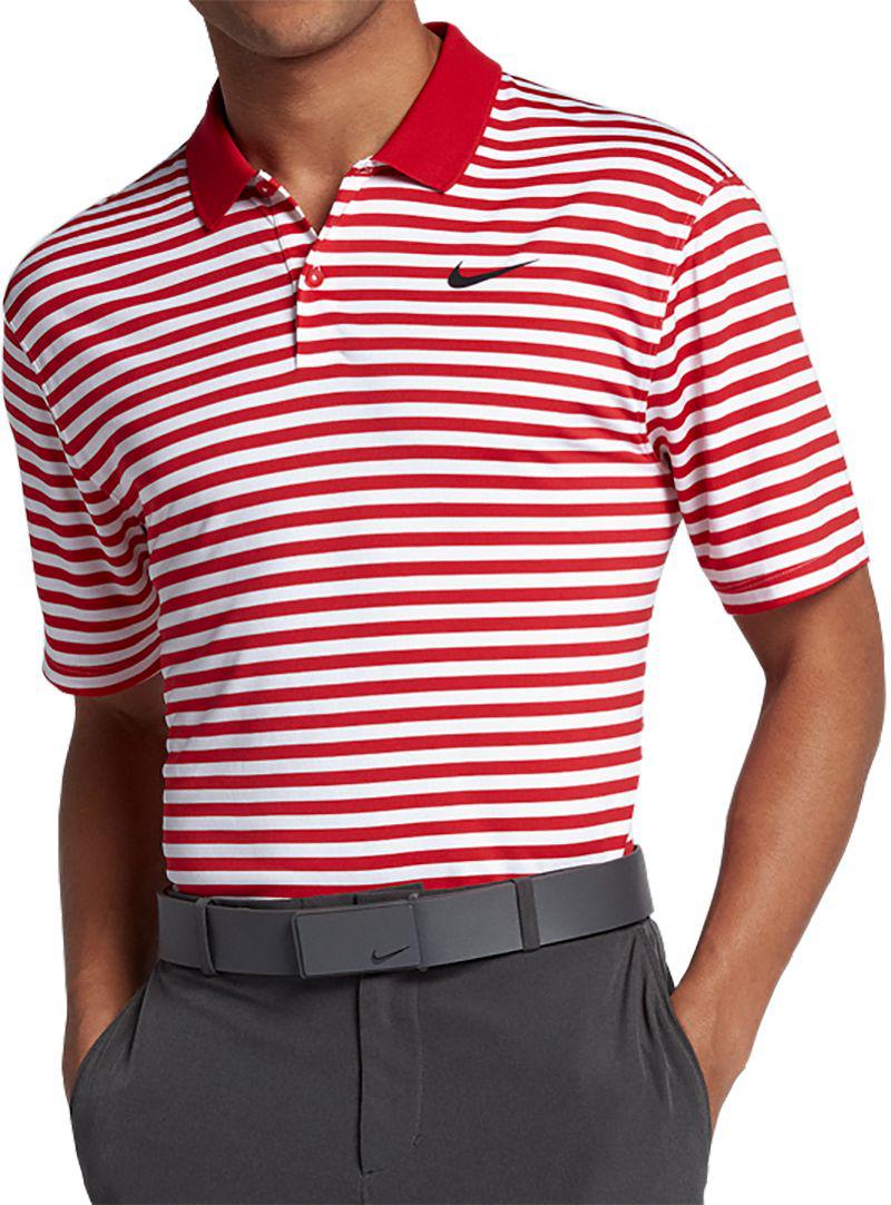 red nike golf polo