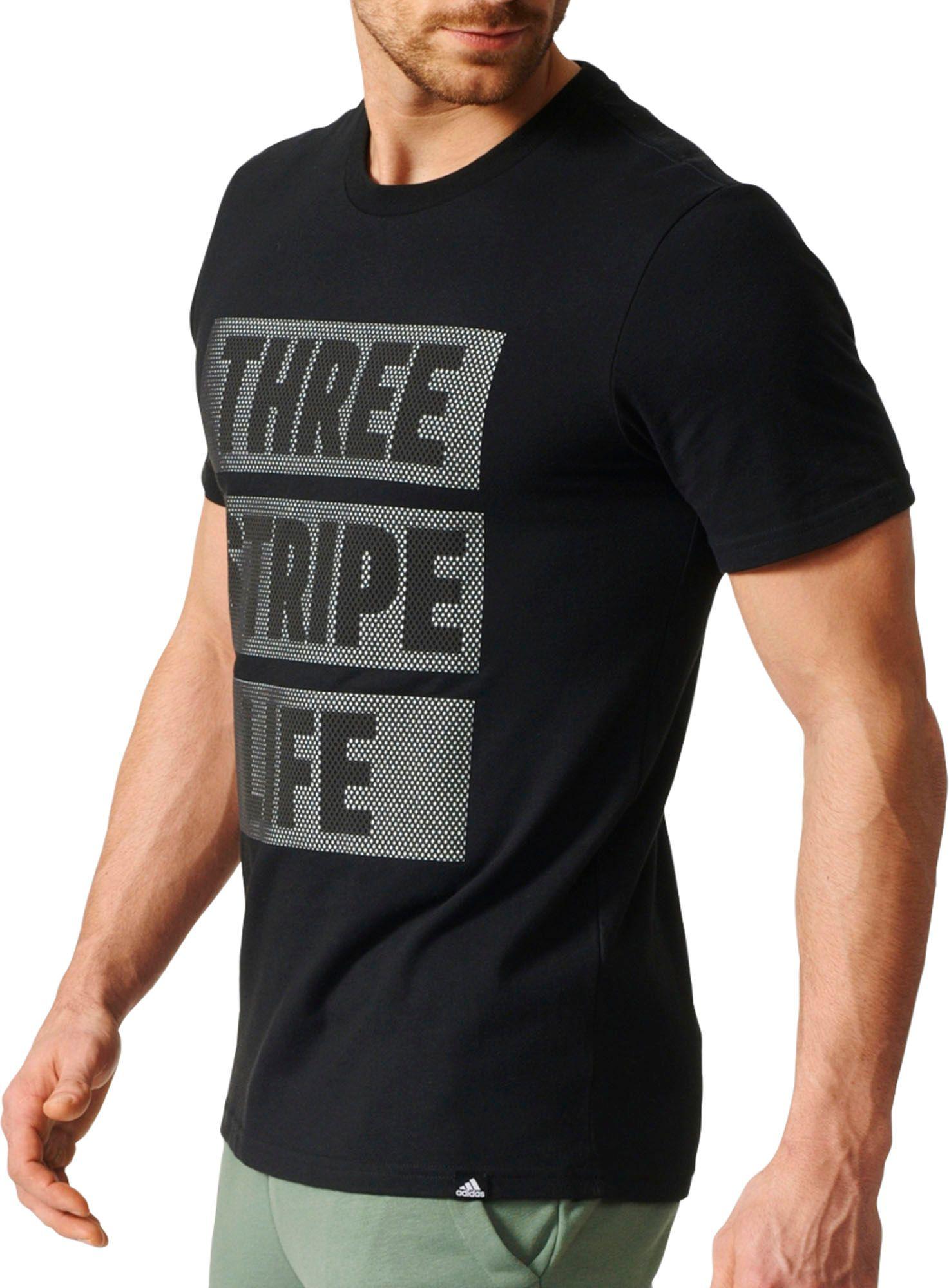 adidas three stripe life t shirt
