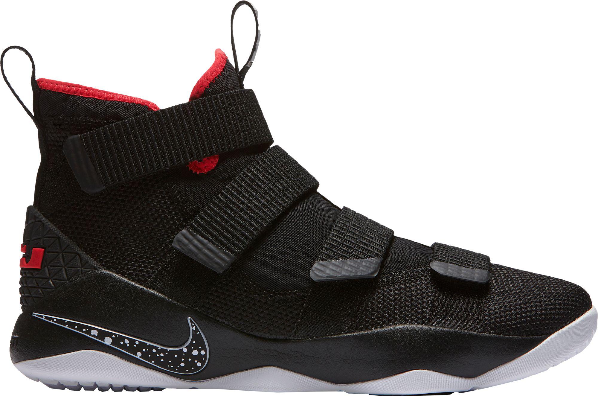 Nike Felt Zoom Lebron Soldier Xi Basketball Shoes in Black/White (Black ...