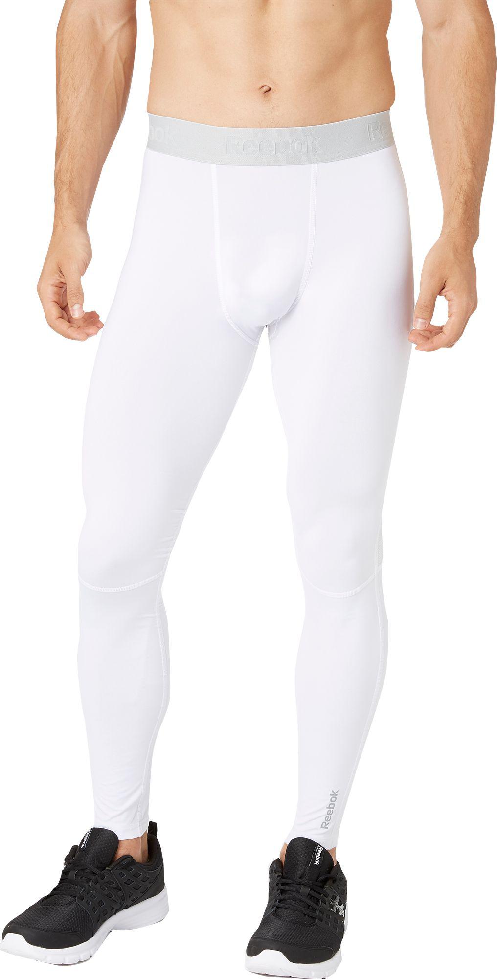 Reebok Synthetic Compression Tights in White for Men - Lyst