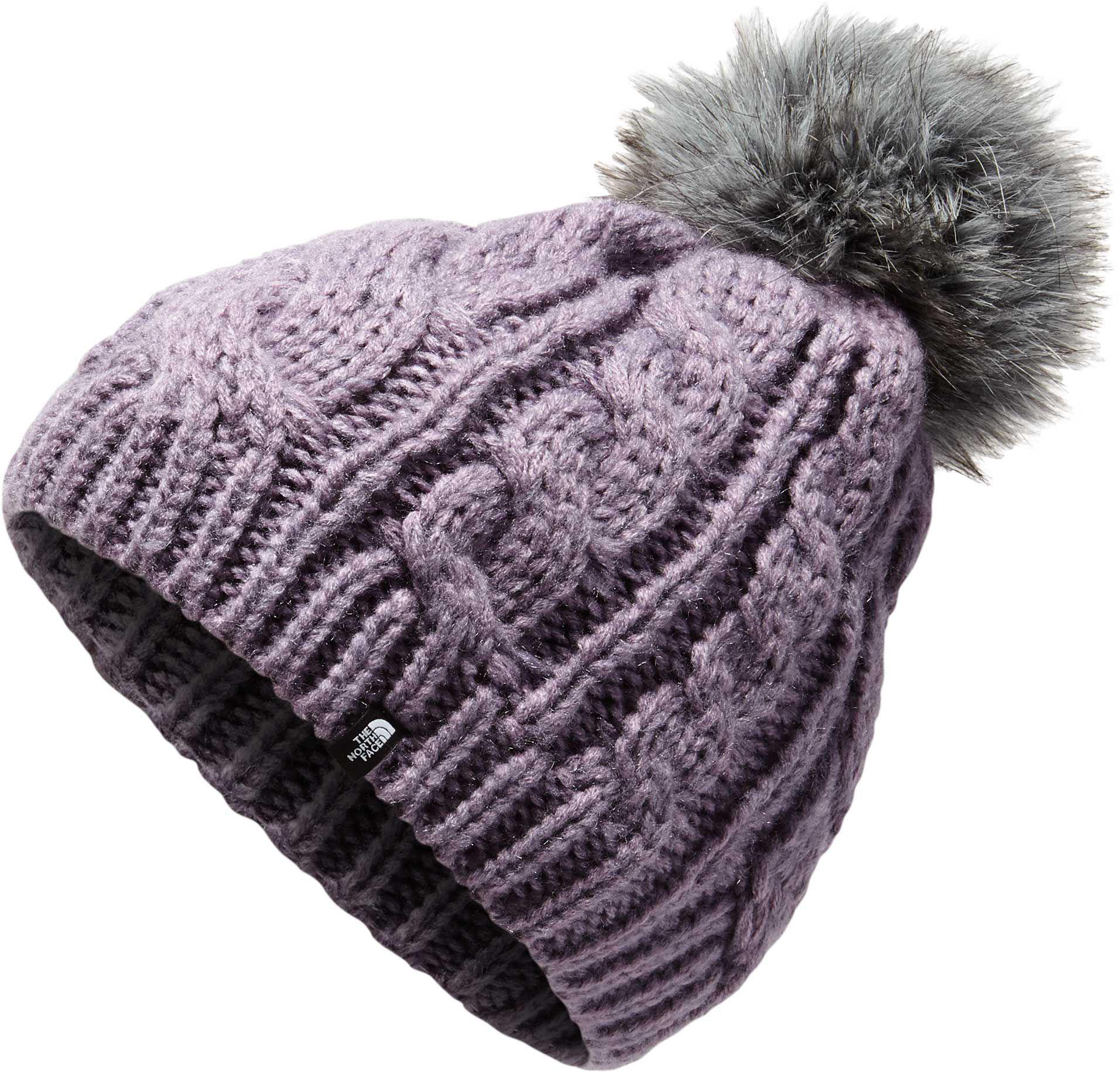 the north face triple cable fur pom