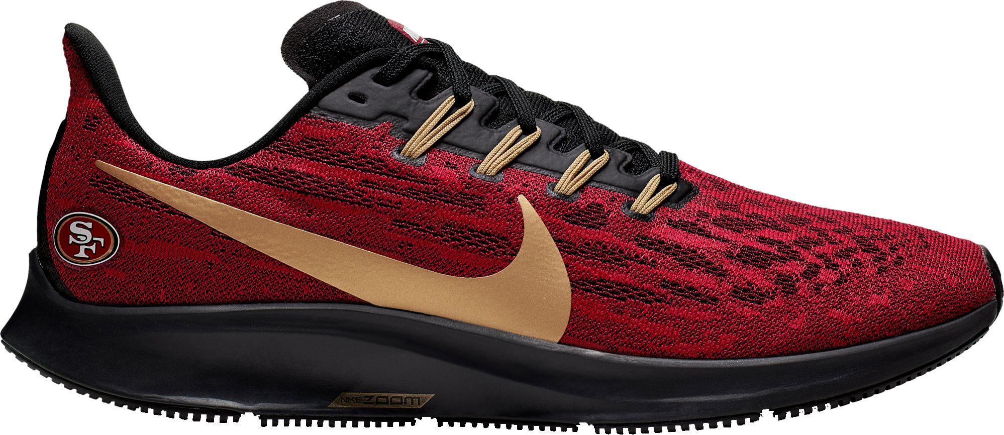 Nike San Francisco 49ers Air Zoom Pegasus 36 Running Shoes in Red/Black