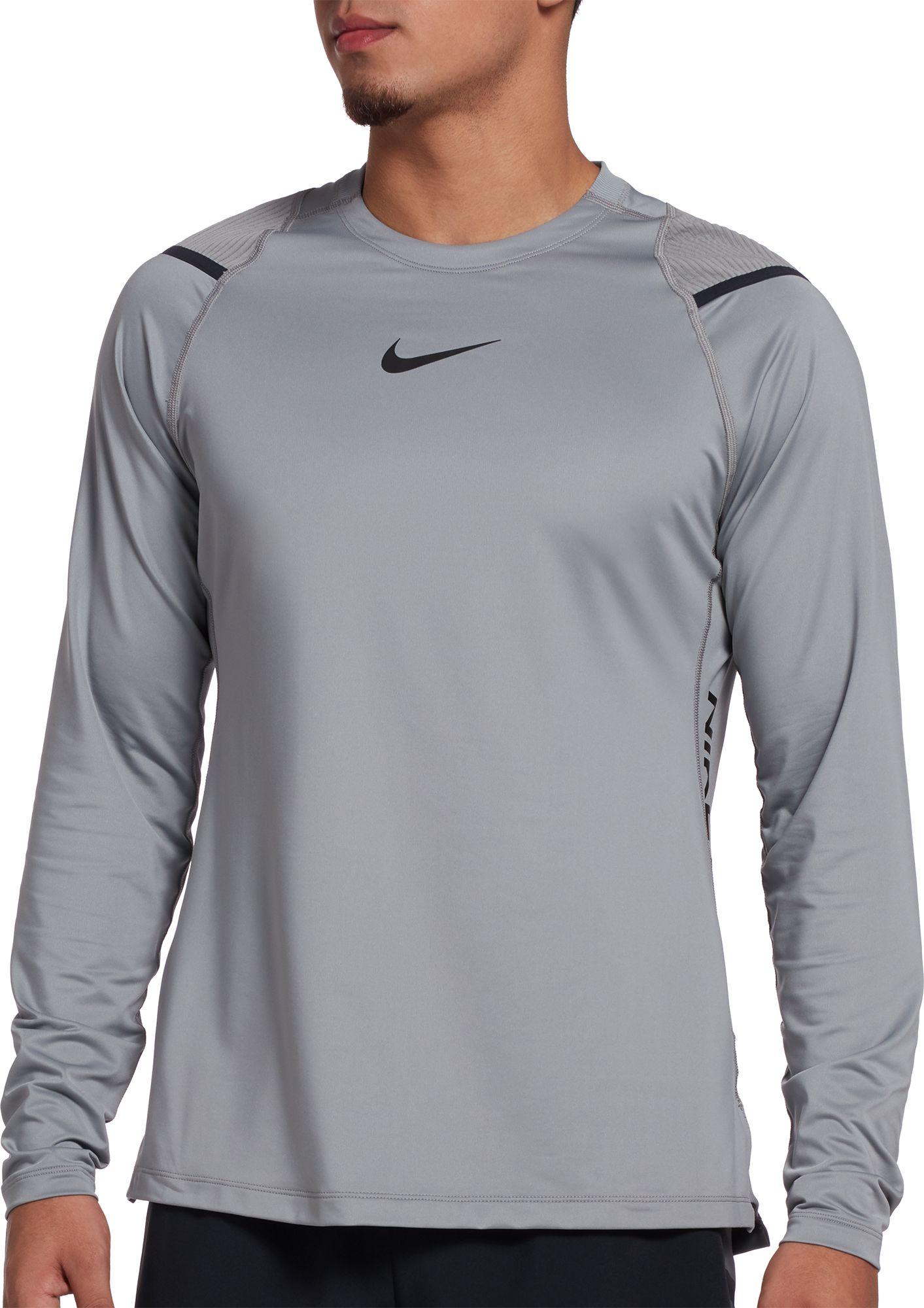 Nike Synthetic Pro Aeroadapt Long Sleeve Shirt in Gray for Men - Lyst