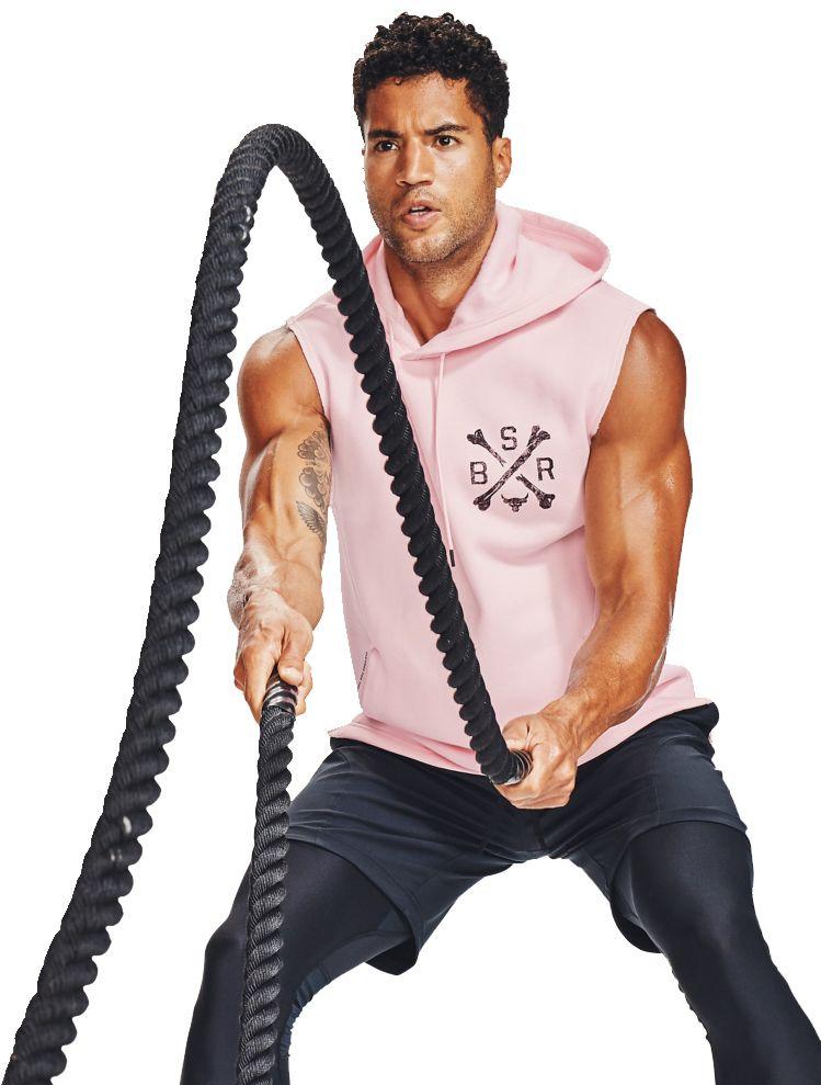 project rock pink sleeveless hoodie