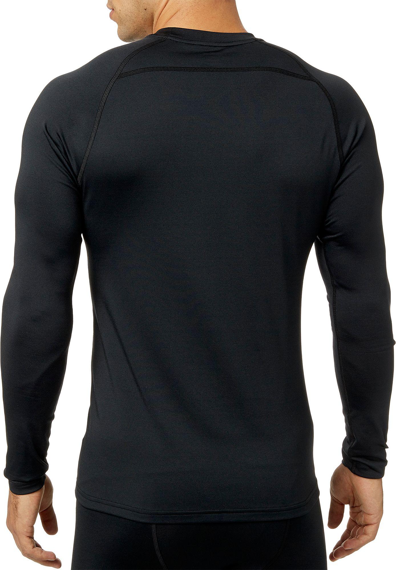 reebok men's cold weather compression crew neck long sleeve shirt