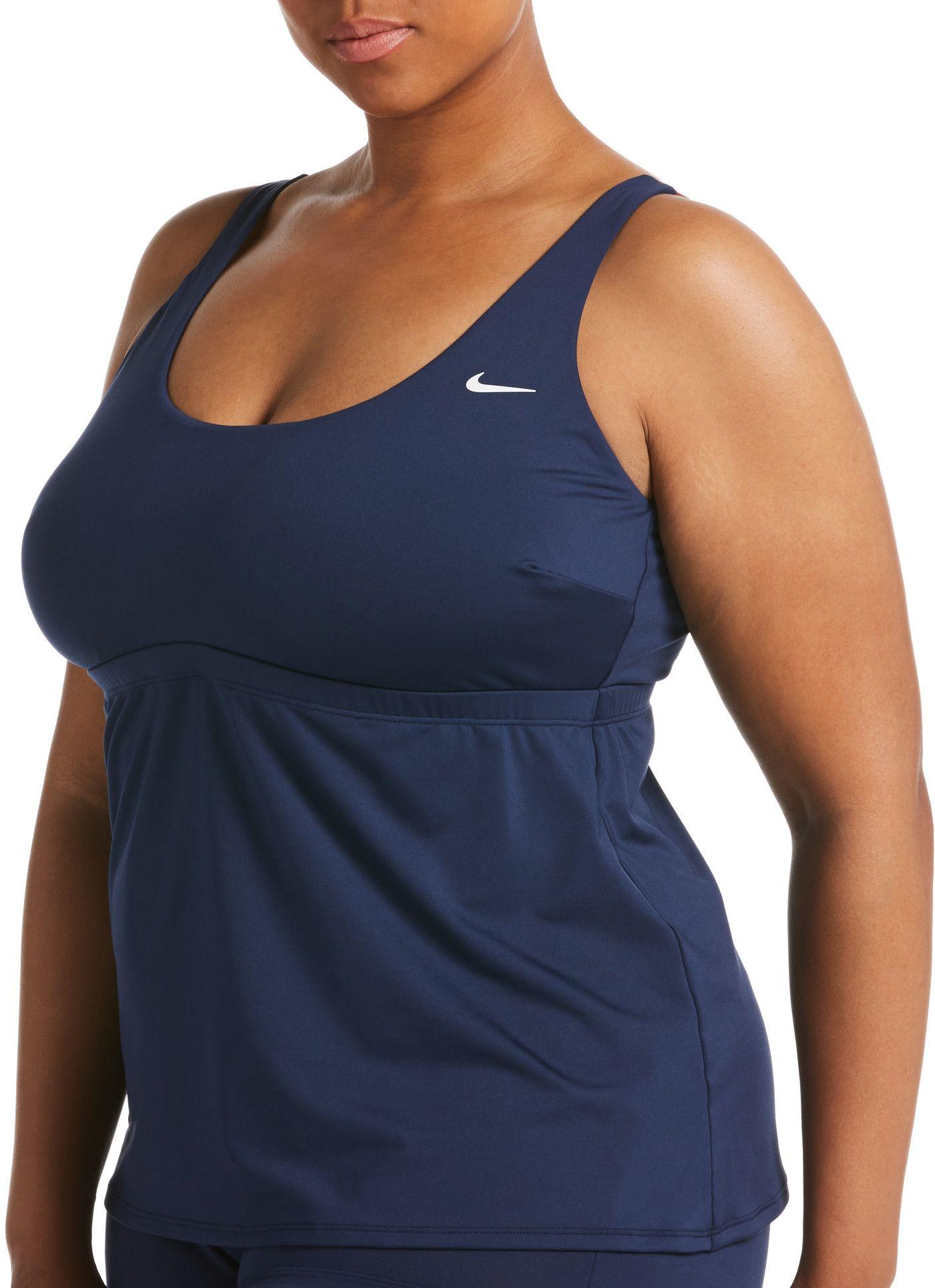 Nike Plus Size Essential Scoop Neck Tankini Top in Midnight Navy (Blue) Lyst