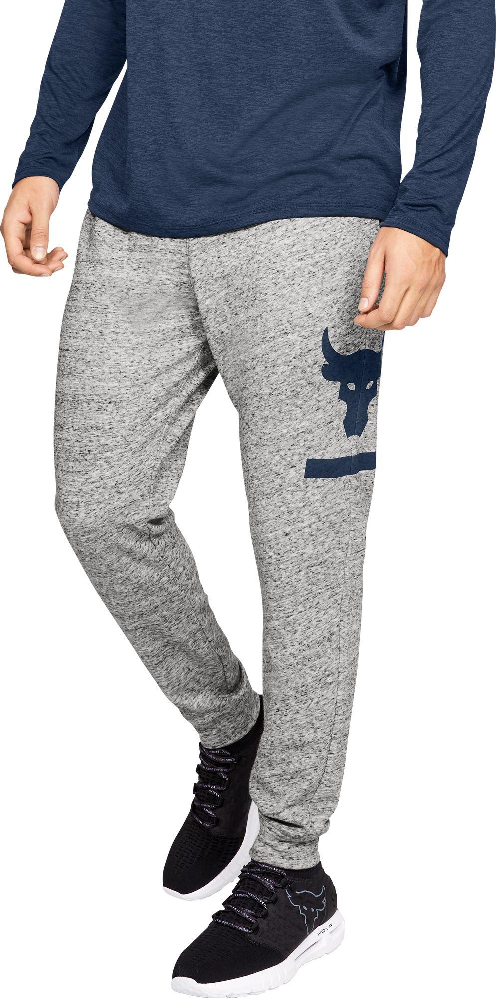 Under Armour Cotton Project Rock French Terry Jogger Pants in Gray for Men - Lyst