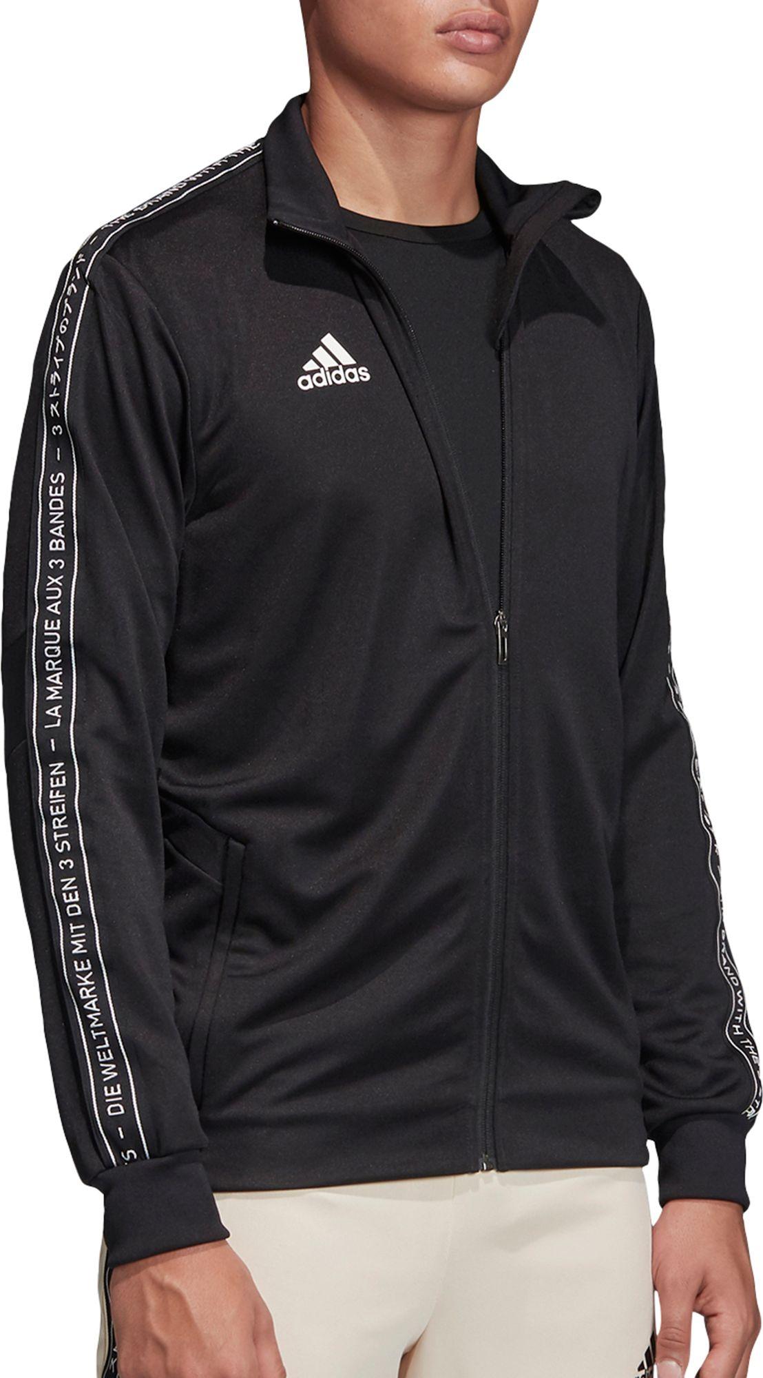 adidas Synthetic Arsenal Soccer Track Jacket in Black/Black/White