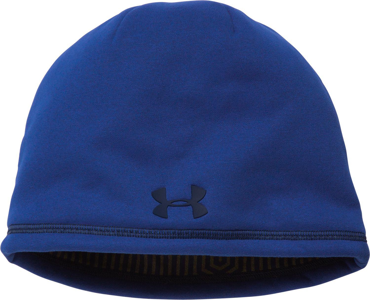 Homme Under Armour Knitted Hat Hiver Chaud Cap Revers Maille Stretch Beanie Hat 