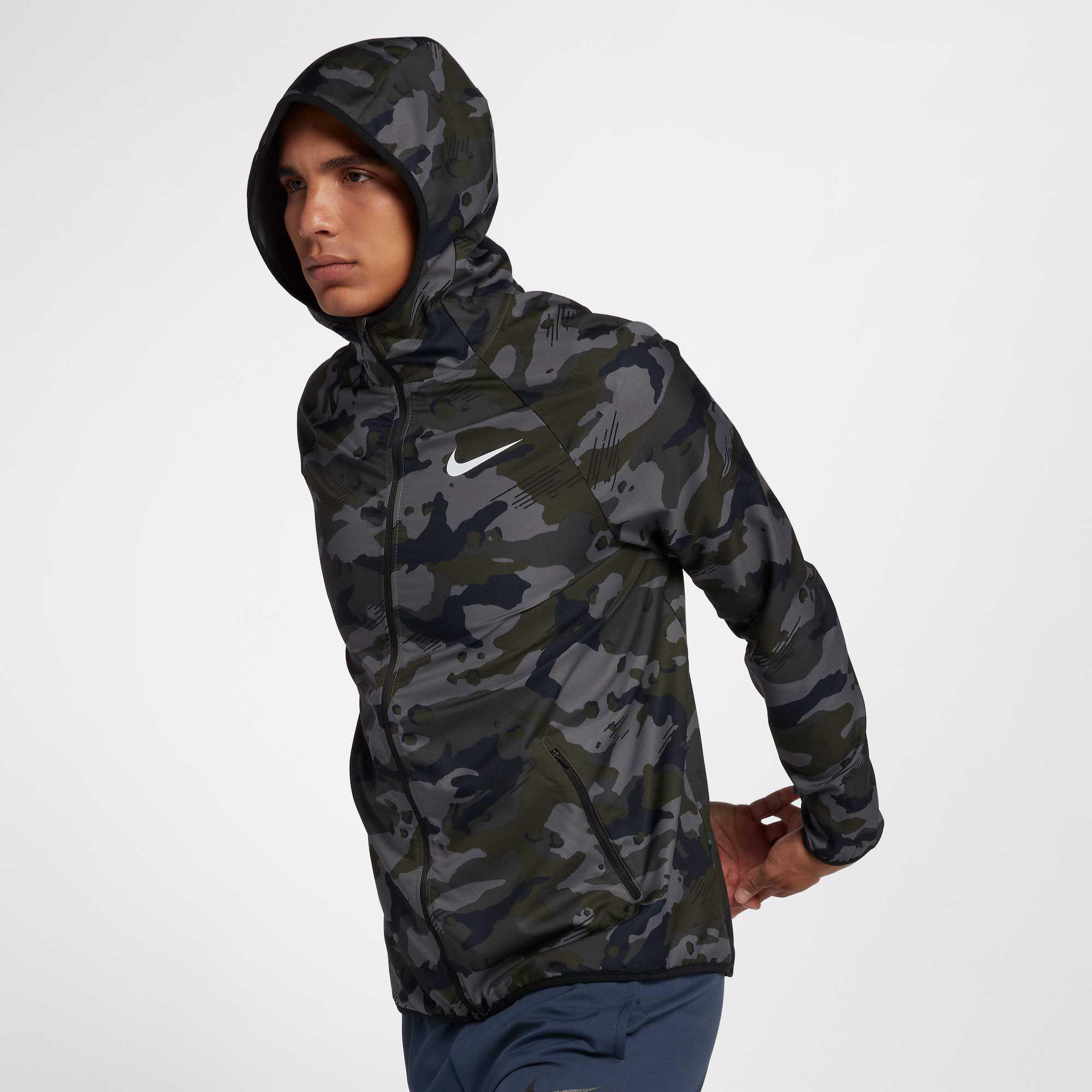 nike men's dry woven camo training jacket