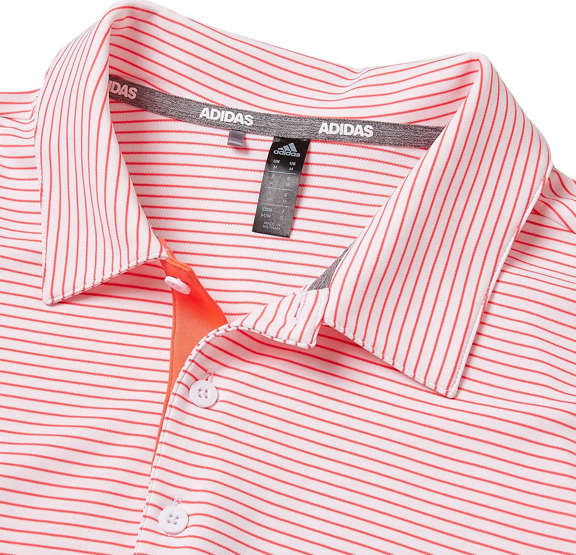 adidas Drive 2 Color Stripe Golf Polo in Pink for Men - Lyst