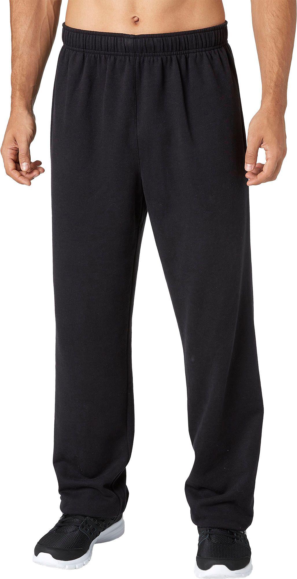 reebok men's cotton fleece straight leg pants