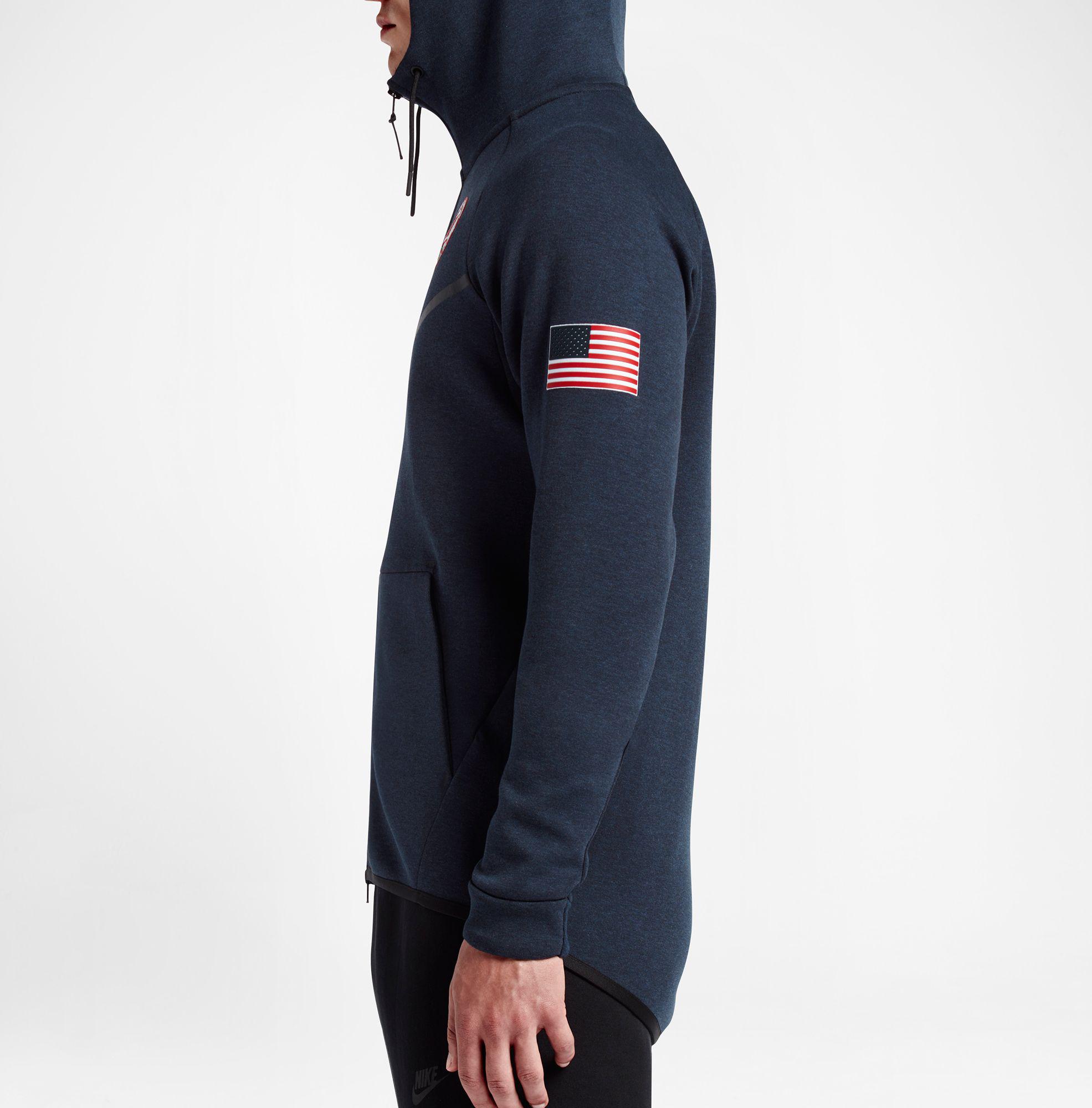 Nike Team Usa Tech Fleece Windrunner Hoodie in Blue for Men | Lyst