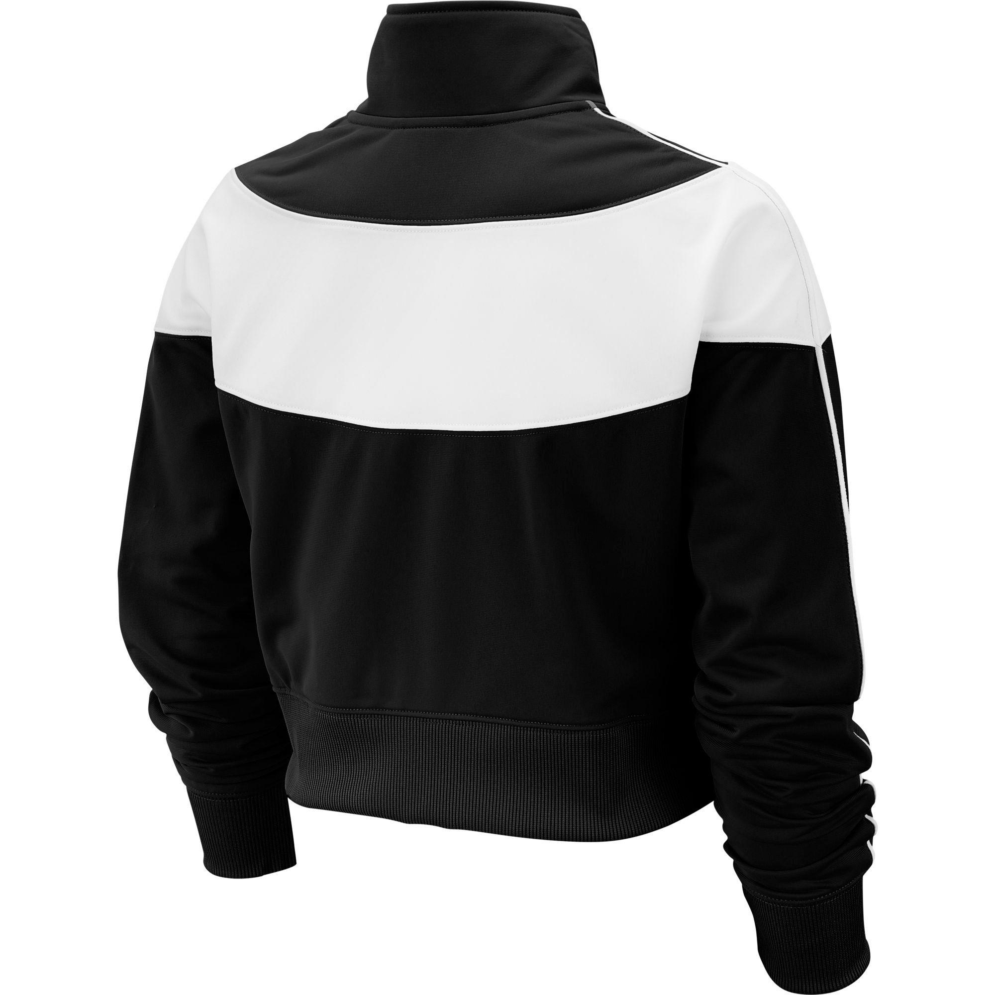 Nike Cotton Colorblock Cropped Track Jacket in Black / White (Black) - Lyst