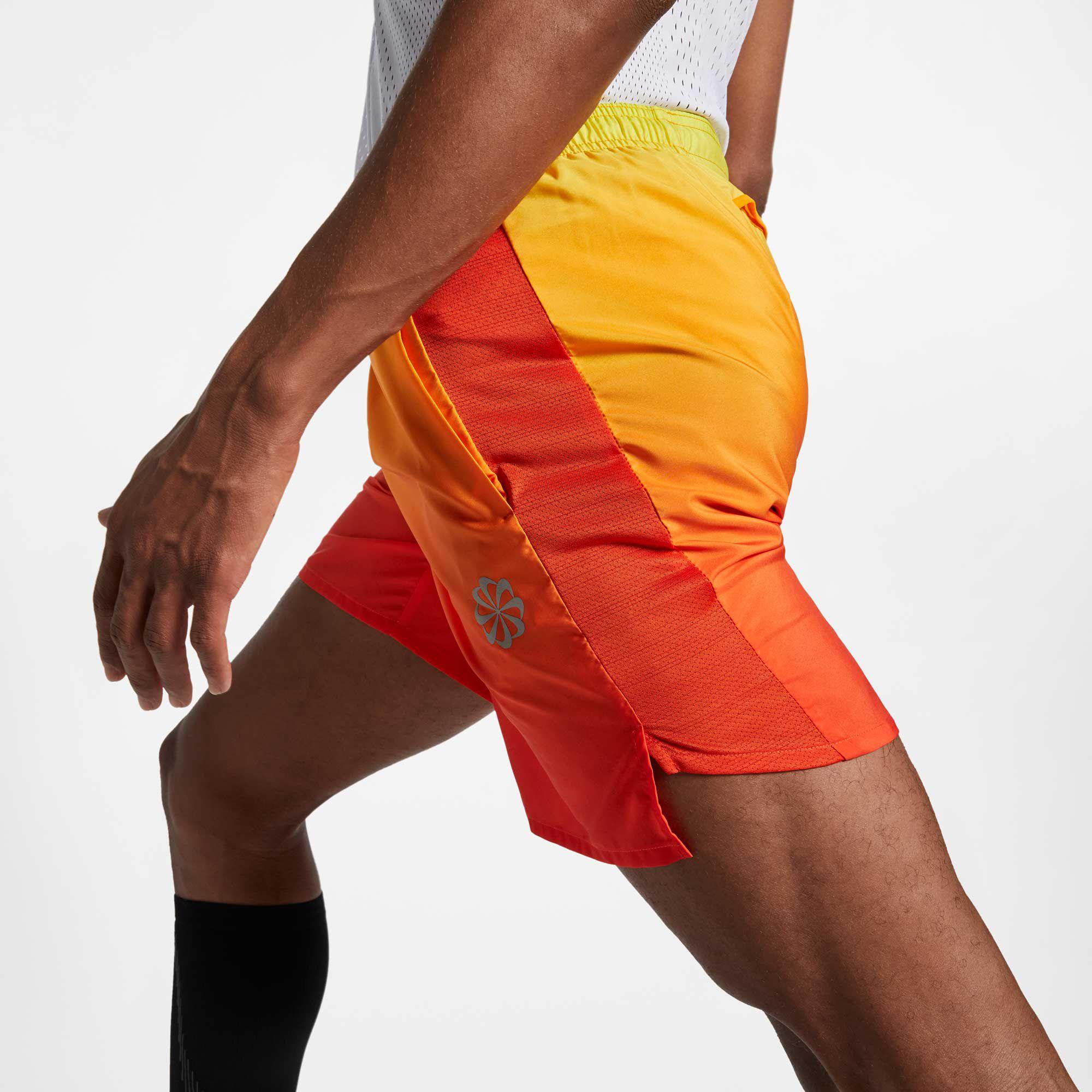 Nike Synthetic Dry Challenger 7'' Ombre Running Shorts in Orange for Men Lyst