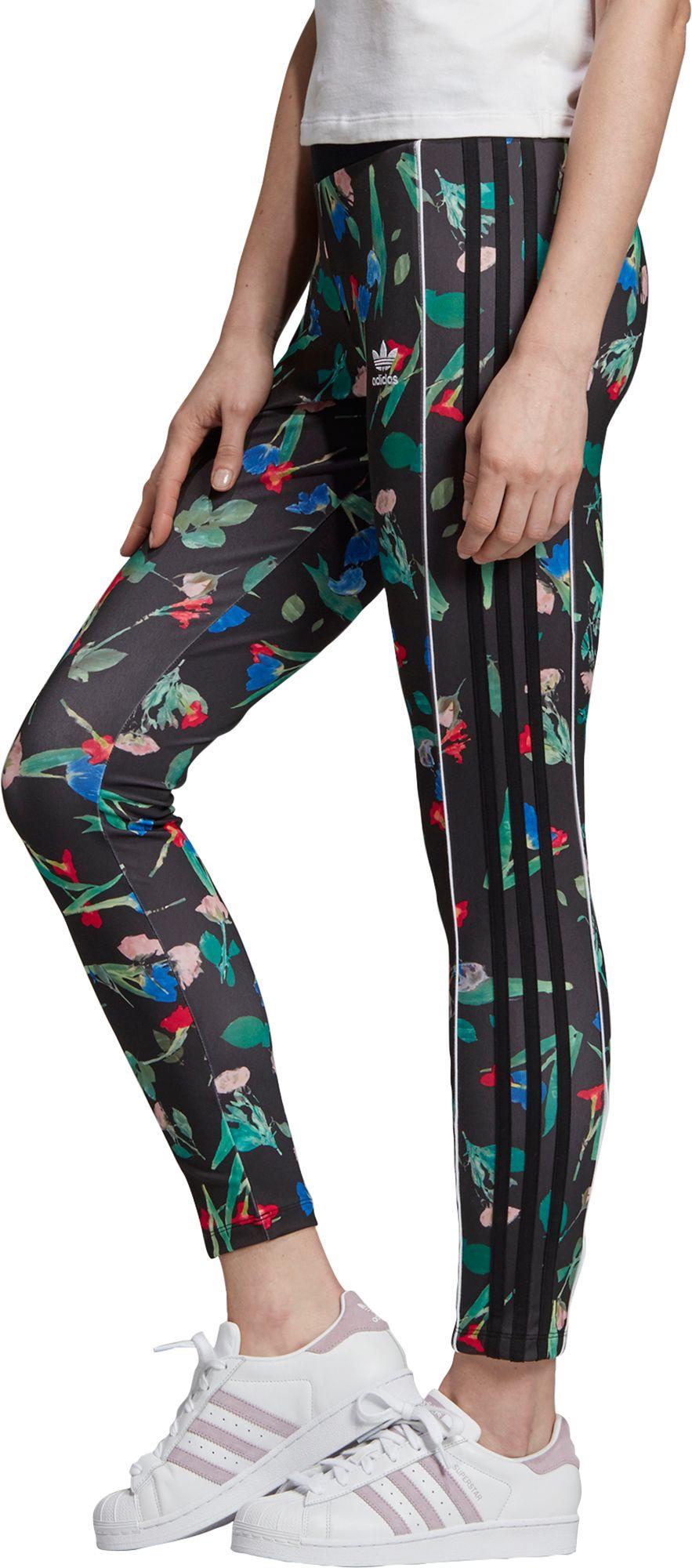 adidas floral stripe leggings