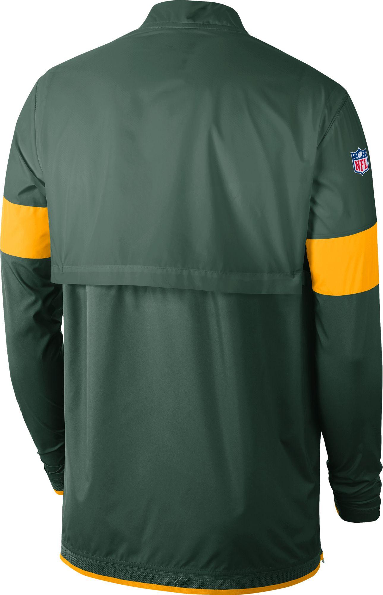 Nike Green Bay Packers Sideline Coach Green Half-zip Performance Jacket ...