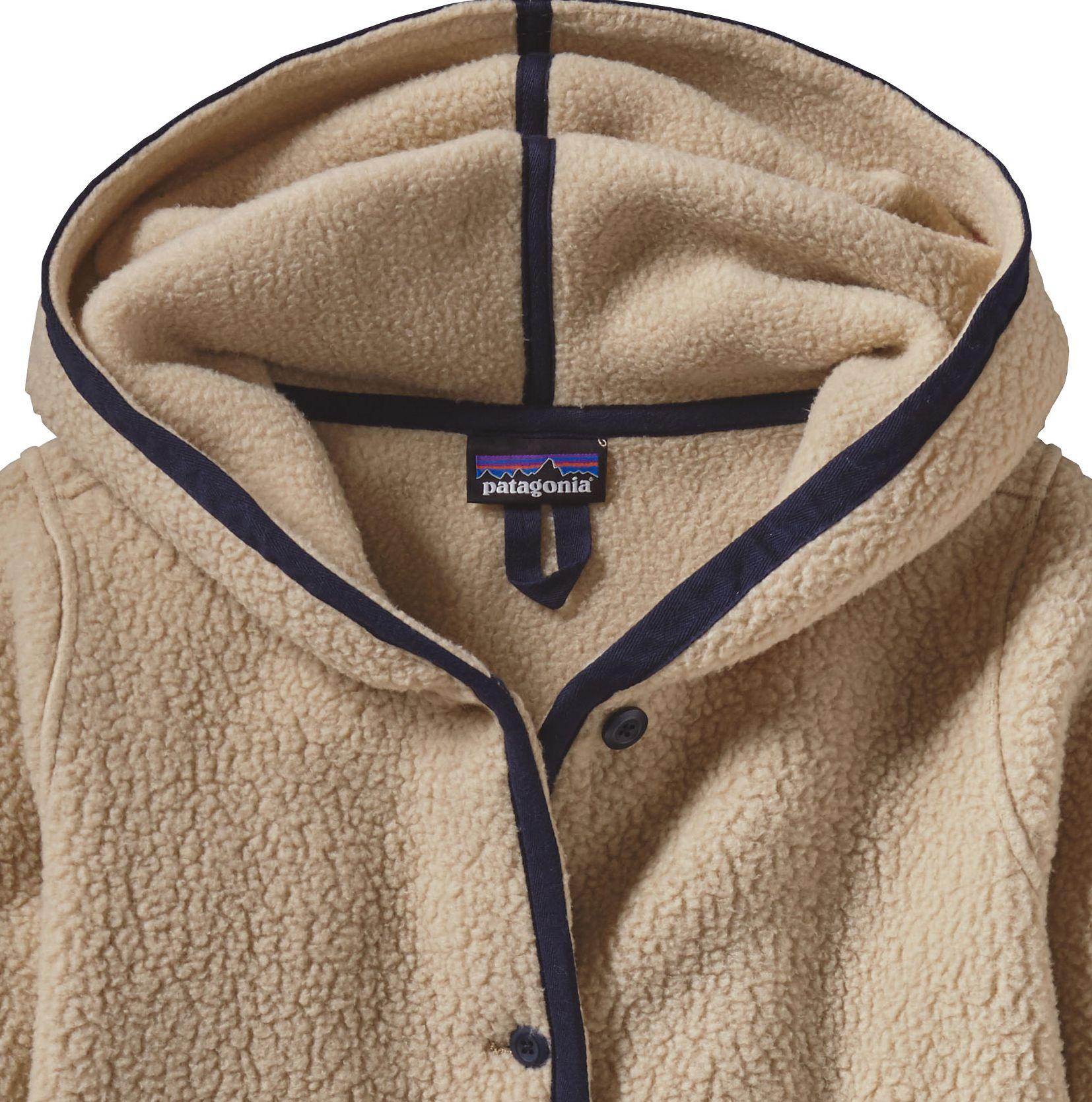 patagonia women's shearling fleece hooded cardigan