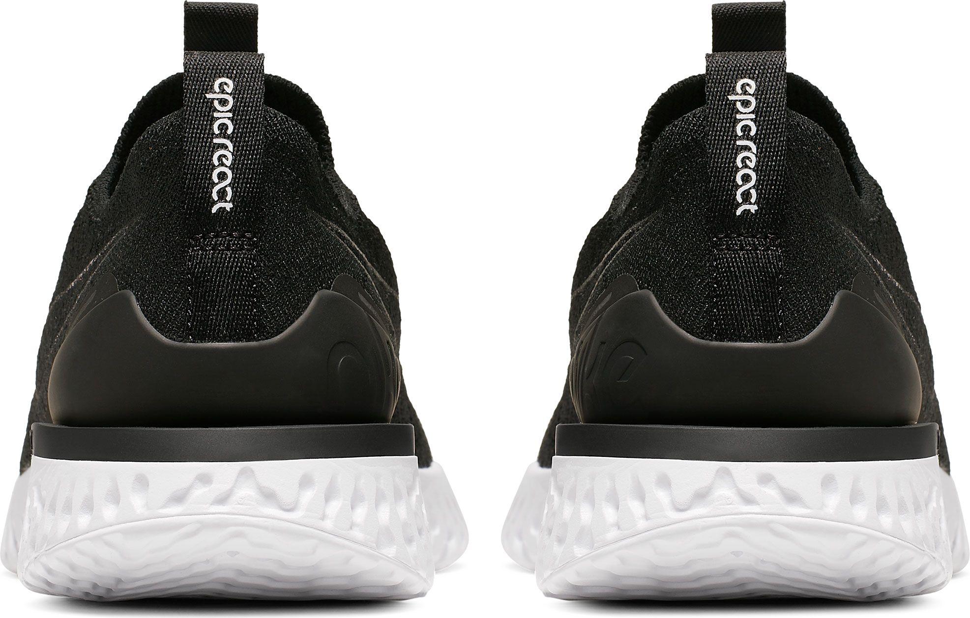 nike epic react flyknit 2 black and white