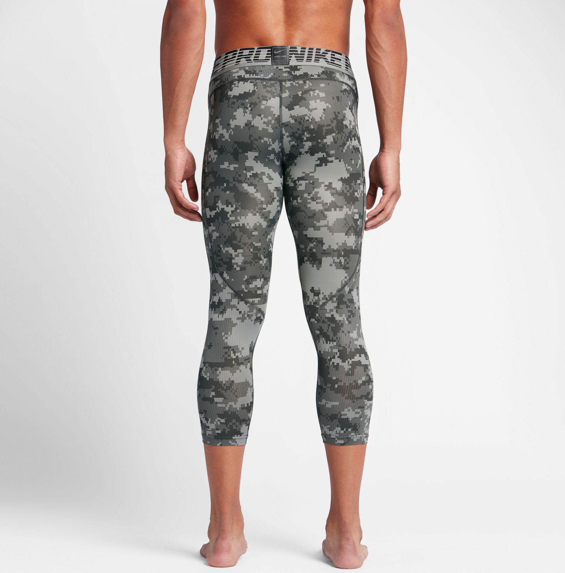 Nike Synthetic Pro Hypercool 3/4 Length Digi Camo Printed Compression Tights  in Black for Men - Lyst