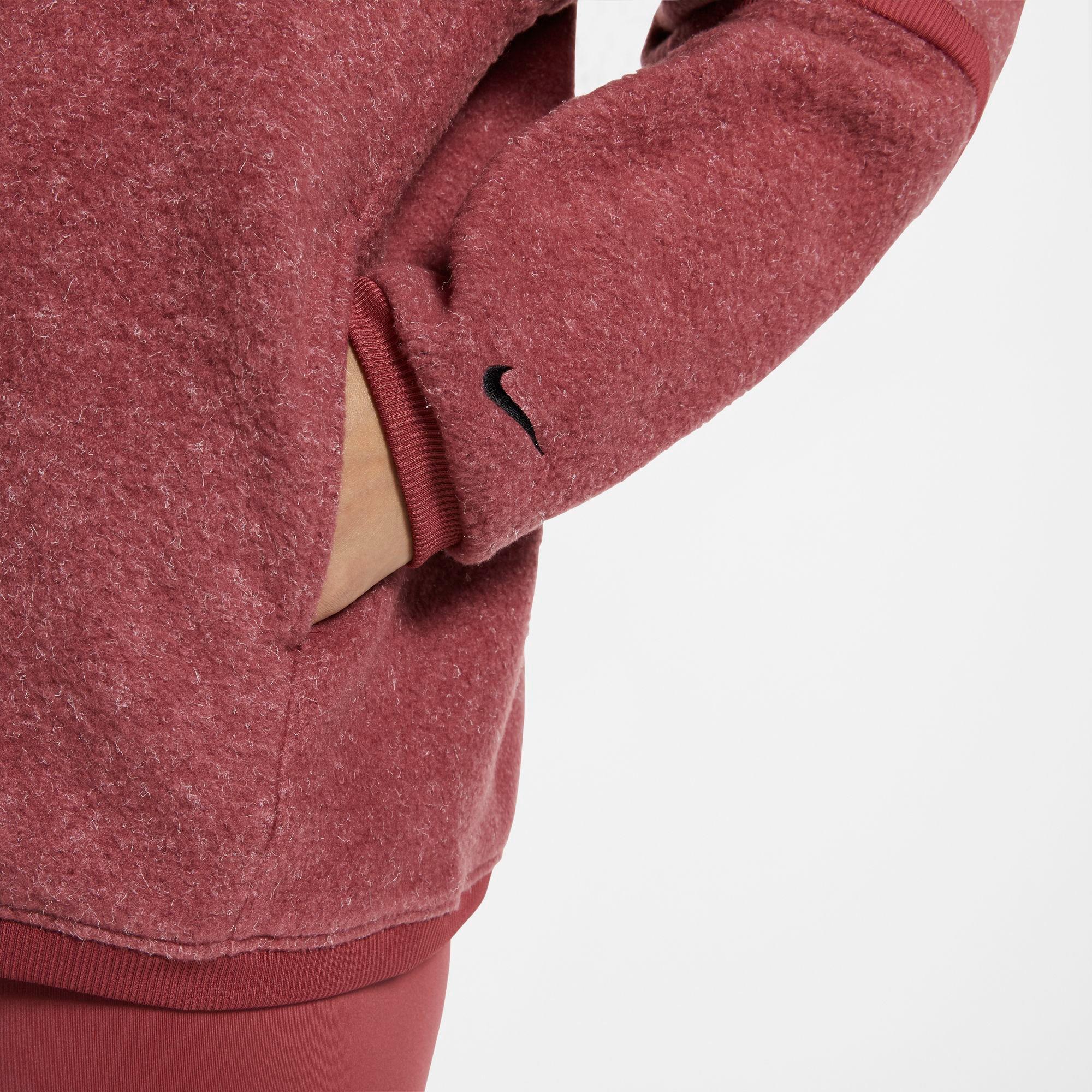 Nike Thermal Fleece Cowl Neck Pullover in Red - Lyst