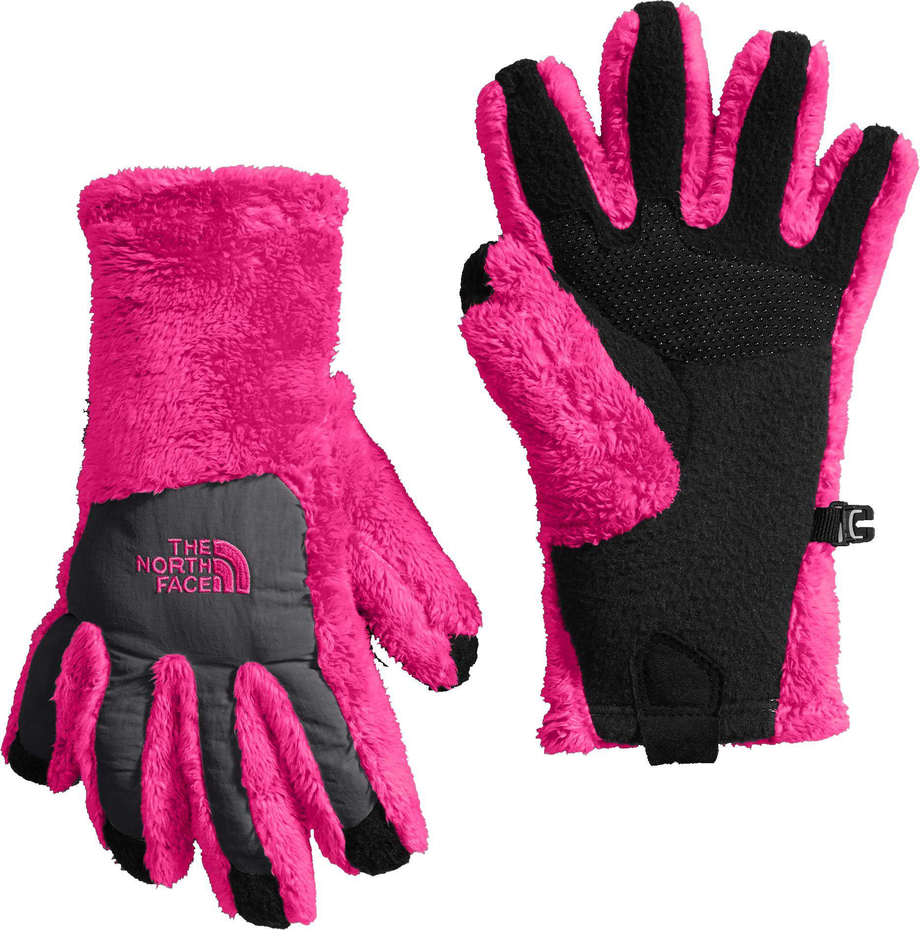 pink north face gloves