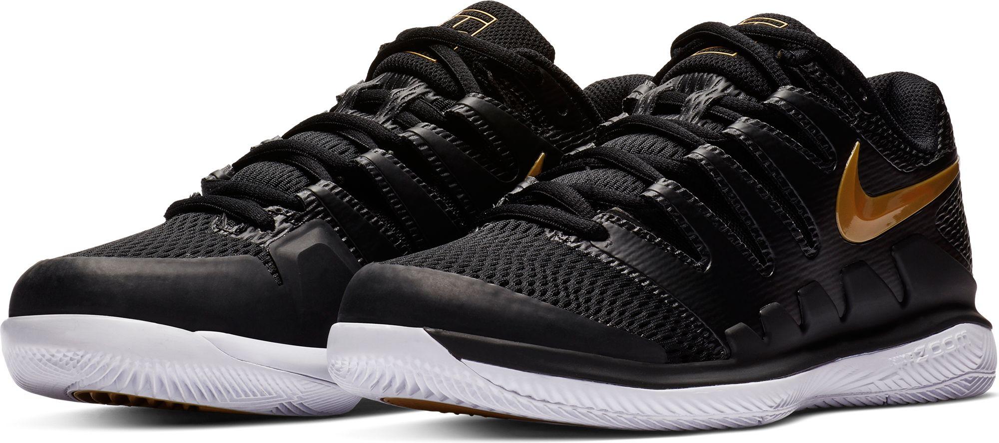Nike Rubber Court Air Zoom Vapor X Hard Court Tennis Shoe in Black/Gold (Black) - Lyst