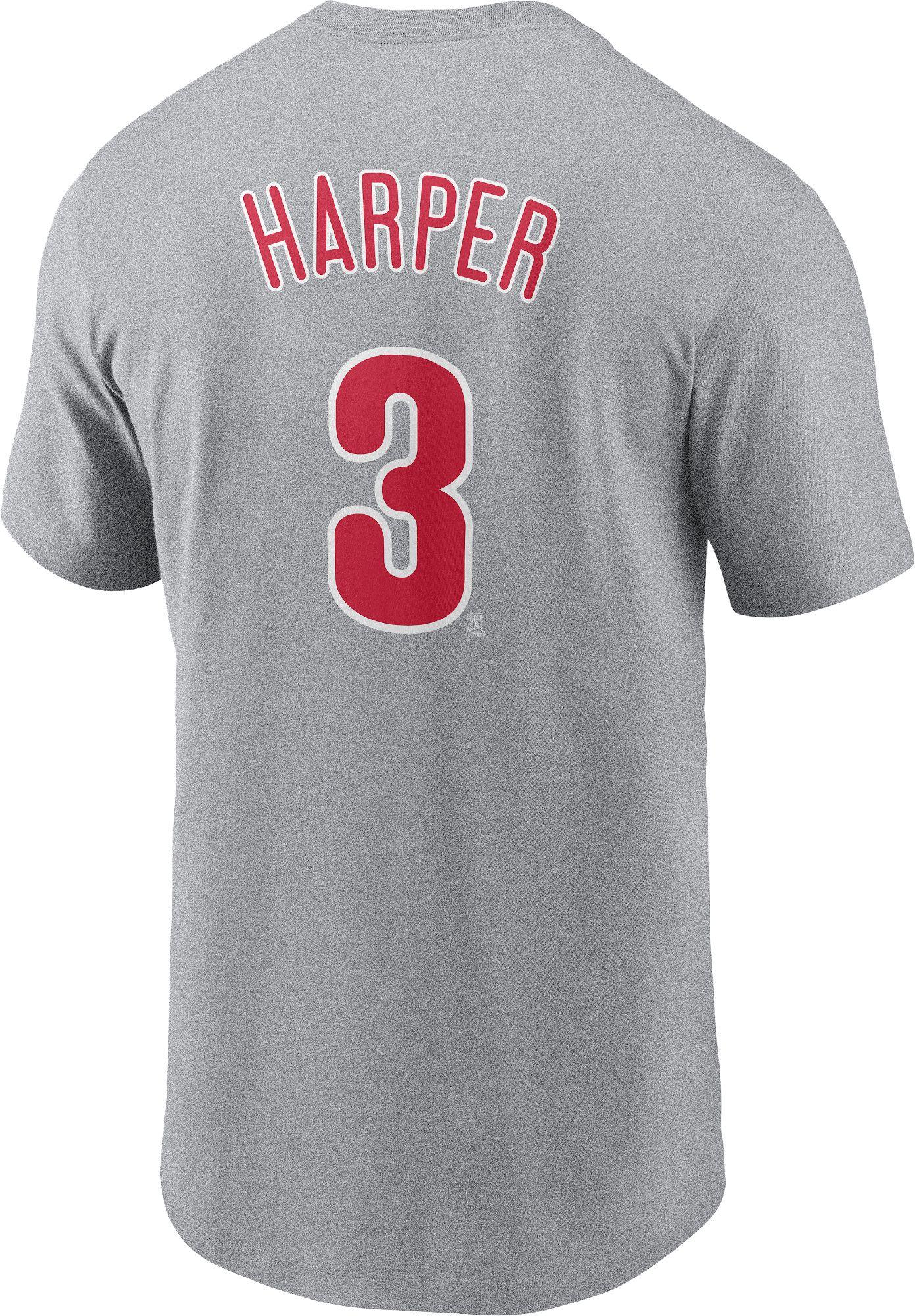 Nike Philadelphia Phillies Bryce Harper #3 Grey T-shirt in Gray for Men ...