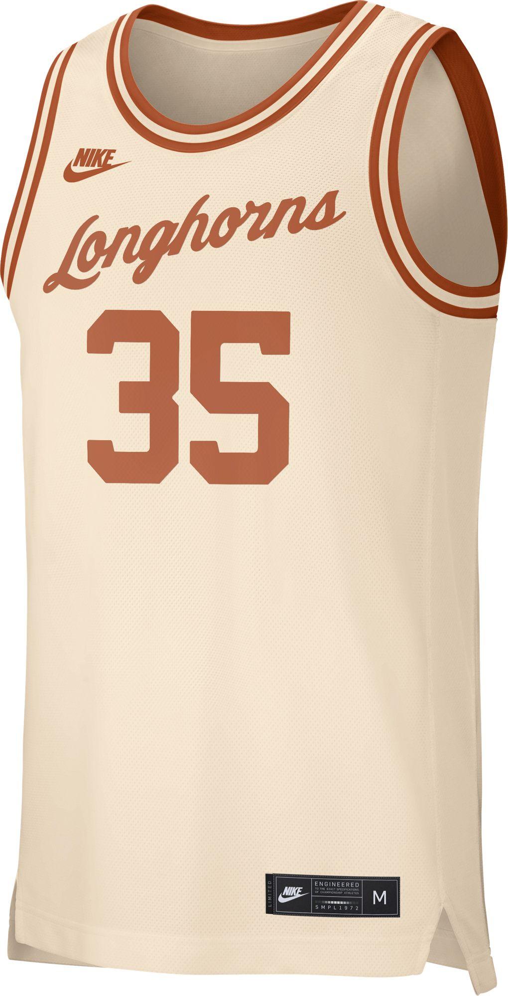 Nike Texas Longhorns 35 Retro Replica Basketball White Jersey in