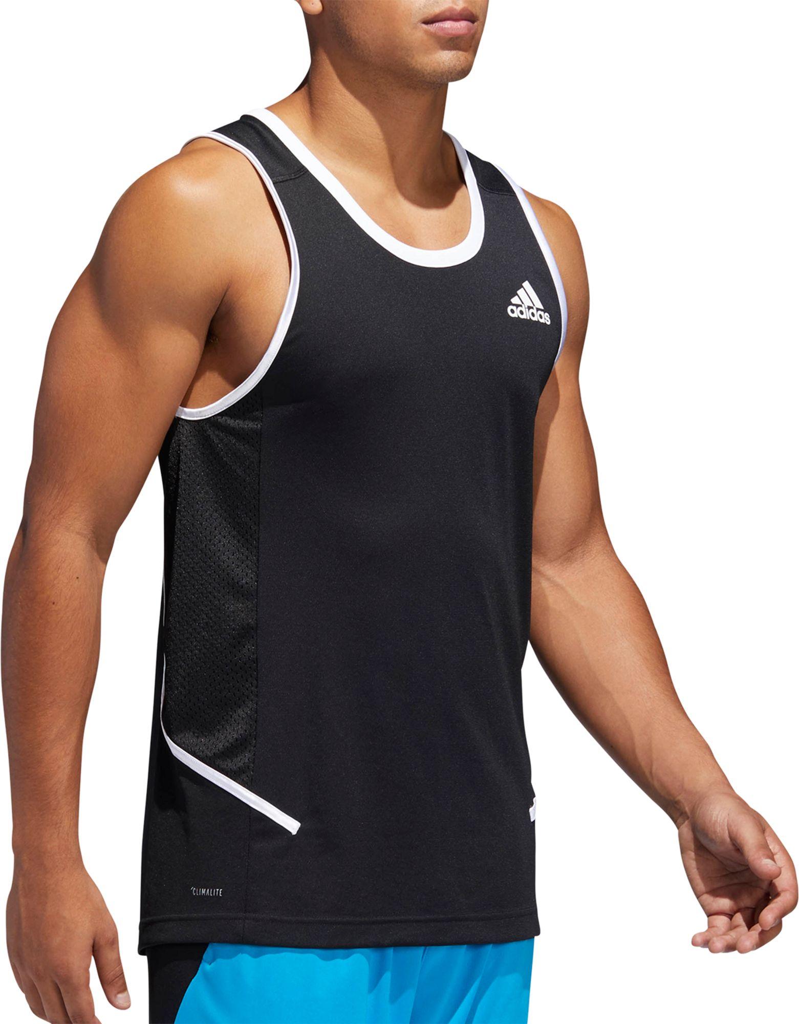 adidas Synthetic Accelerate Basketball Tank Top in Black/White (Black ...