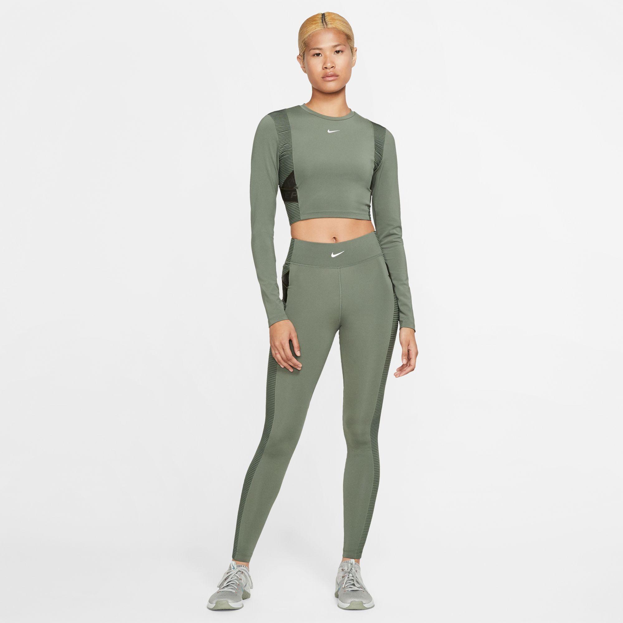 Nike Synthetic Aeroadapt Pro Long Sleeve Crop Top in Gray - Lyst