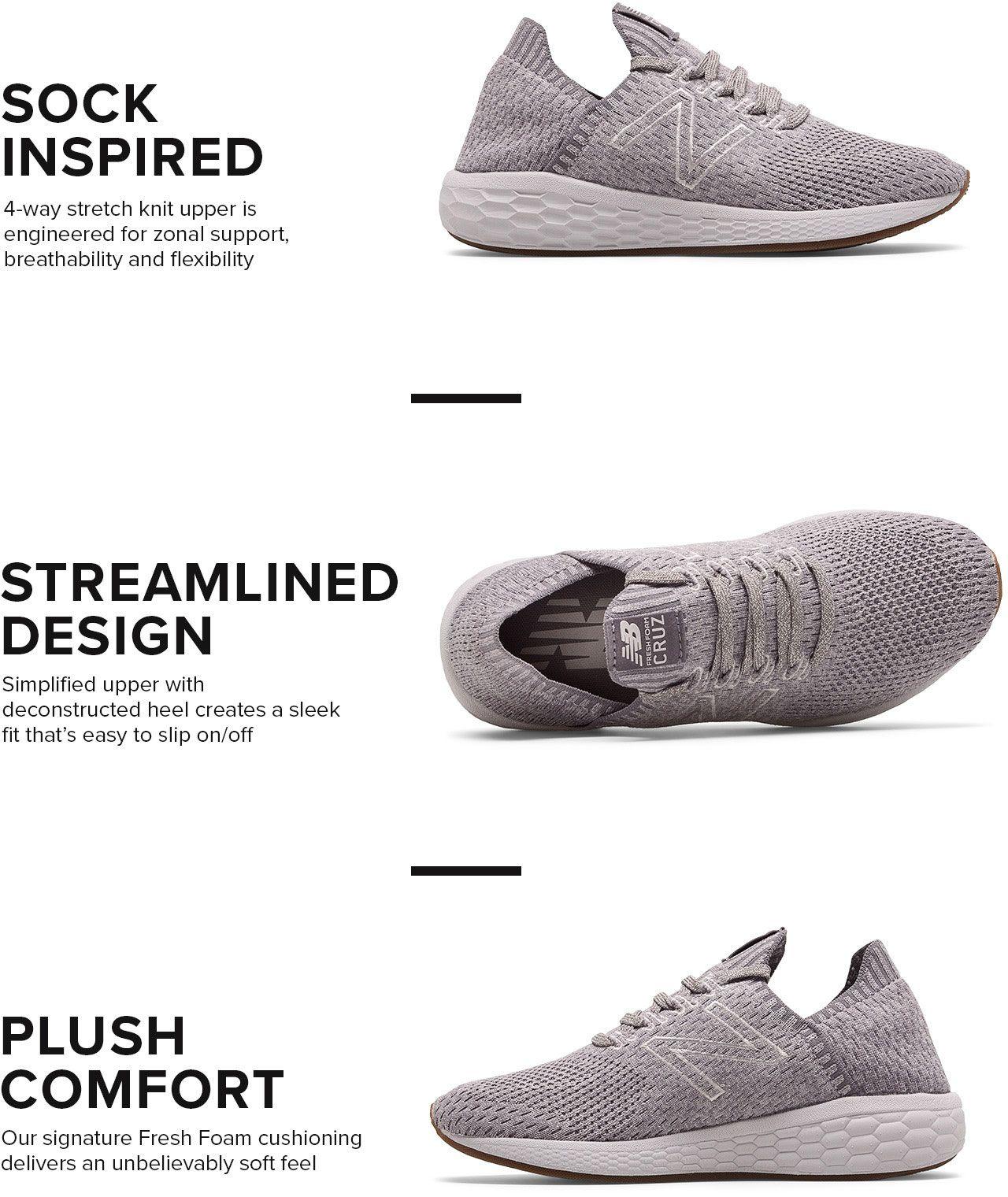 new balance women's fresh foam cruz v2 sockfit running shoes