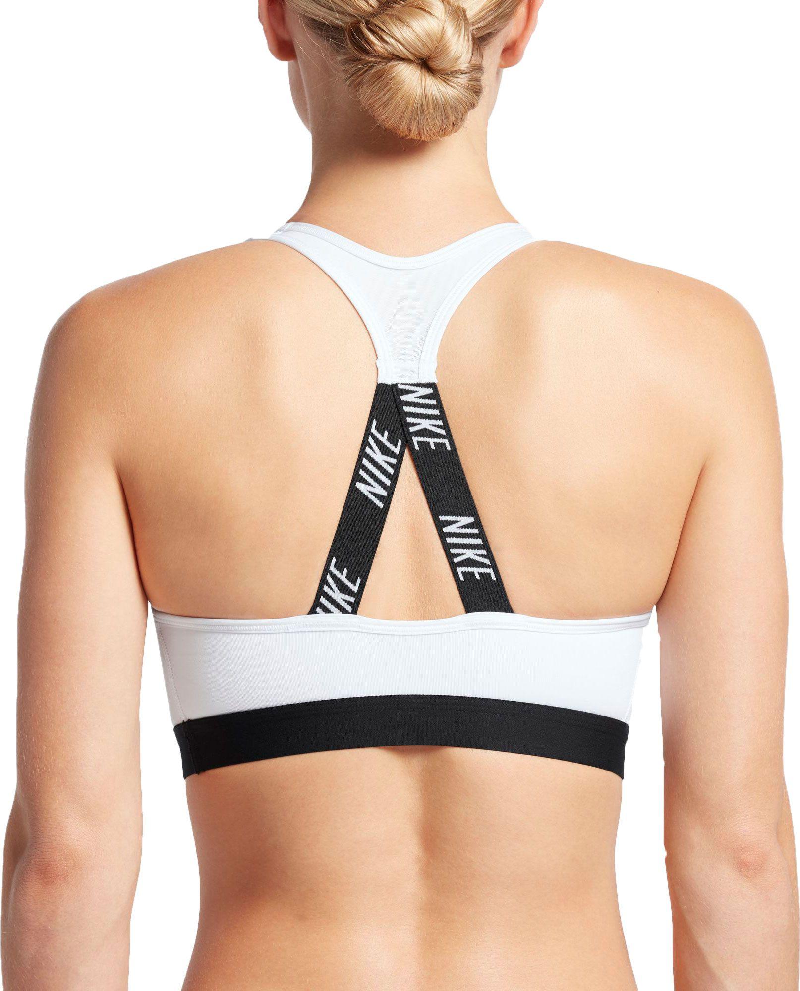 white and black nike sports bra