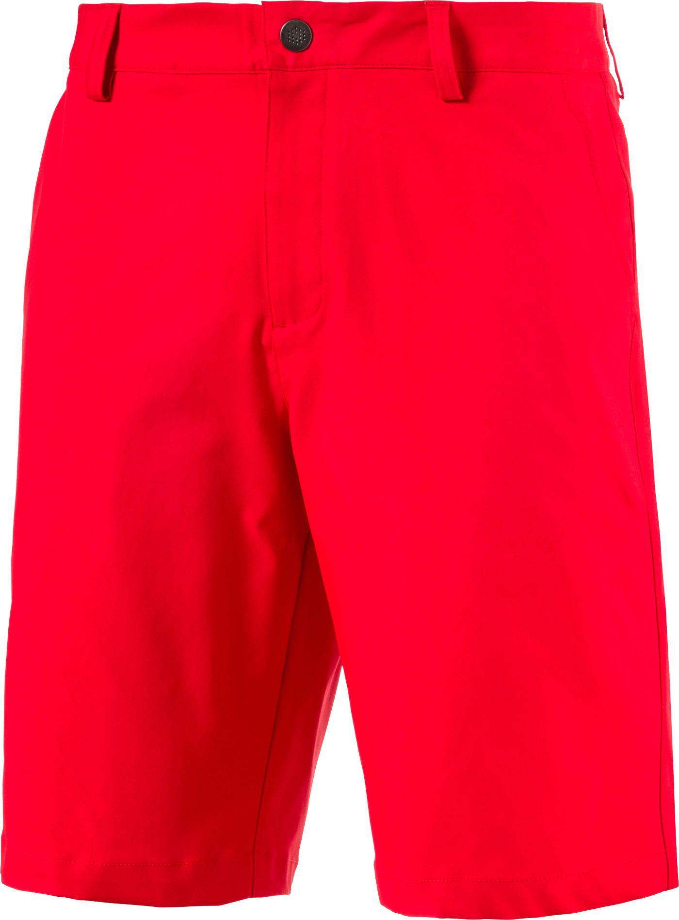 red puma golf shorts