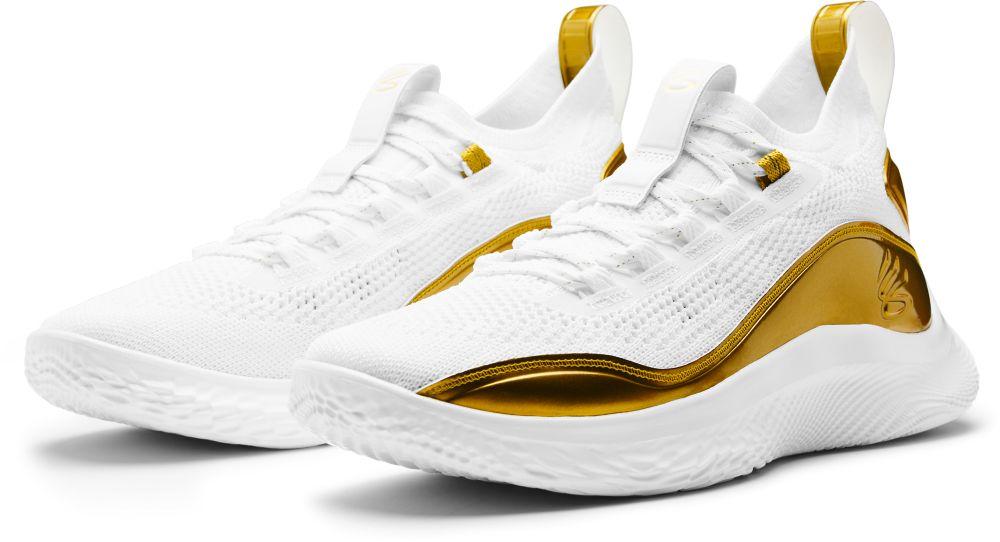 Under Armour Curry Flow 8 Basketball Shoes in Gold/White (White) for ...