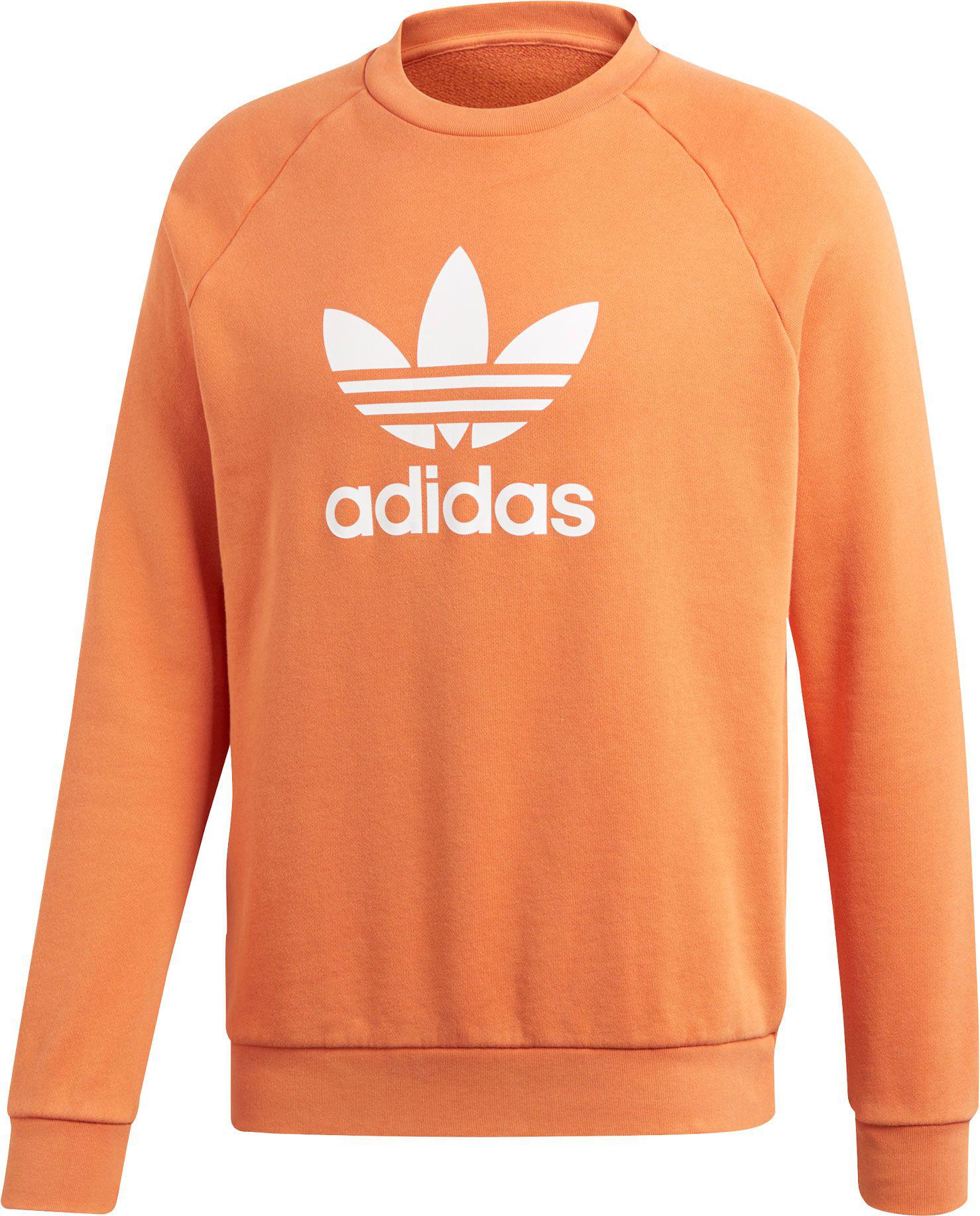 orange adidas crew neck