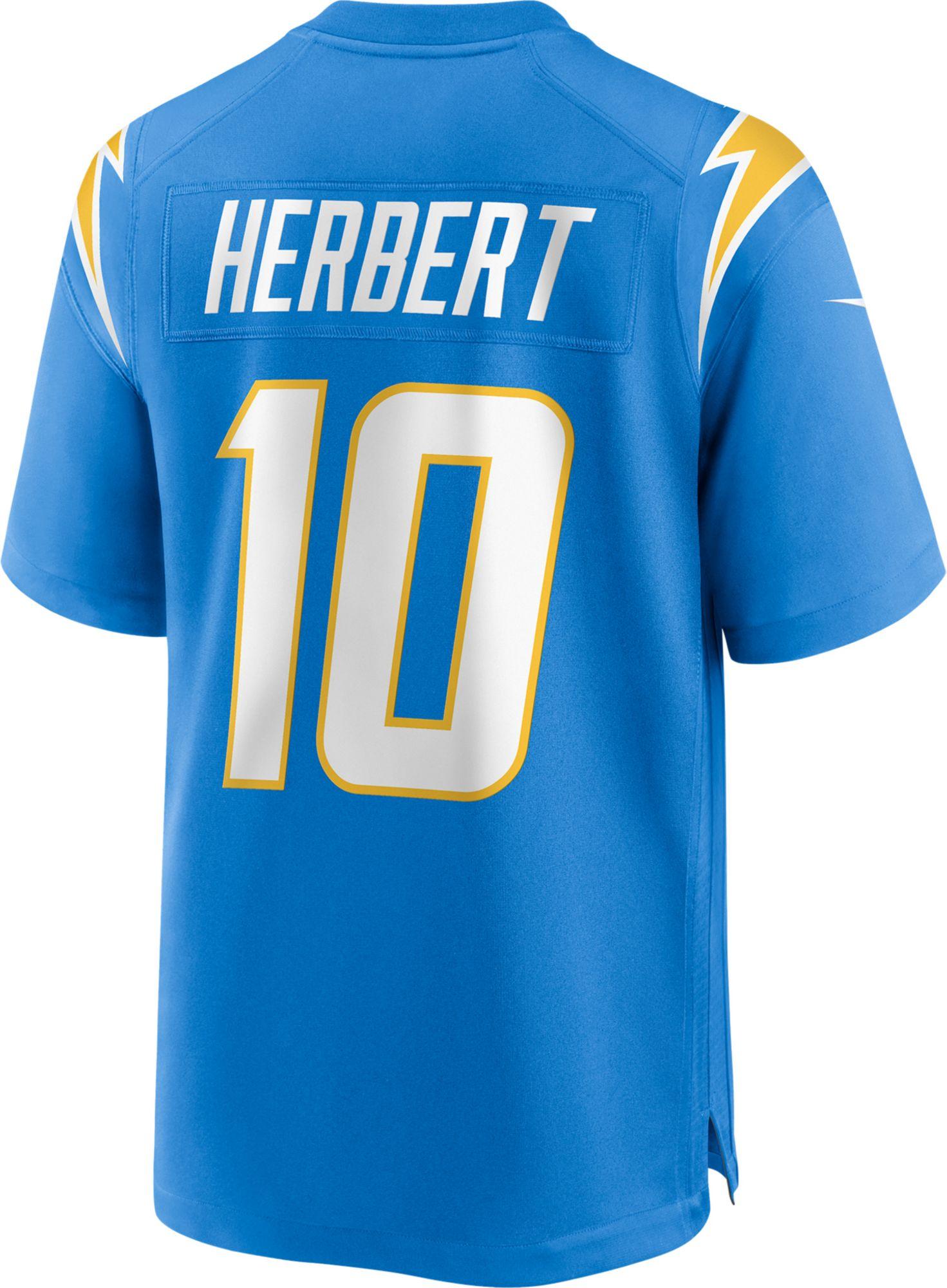 Nike Satin Los Angeles Chargers Justin Herbert #10 Home Blue Game ...