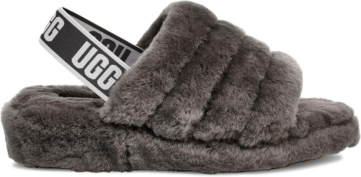 UGG Denim Fluff Yeah Slippers in Charcoal (Gray) - Lyst