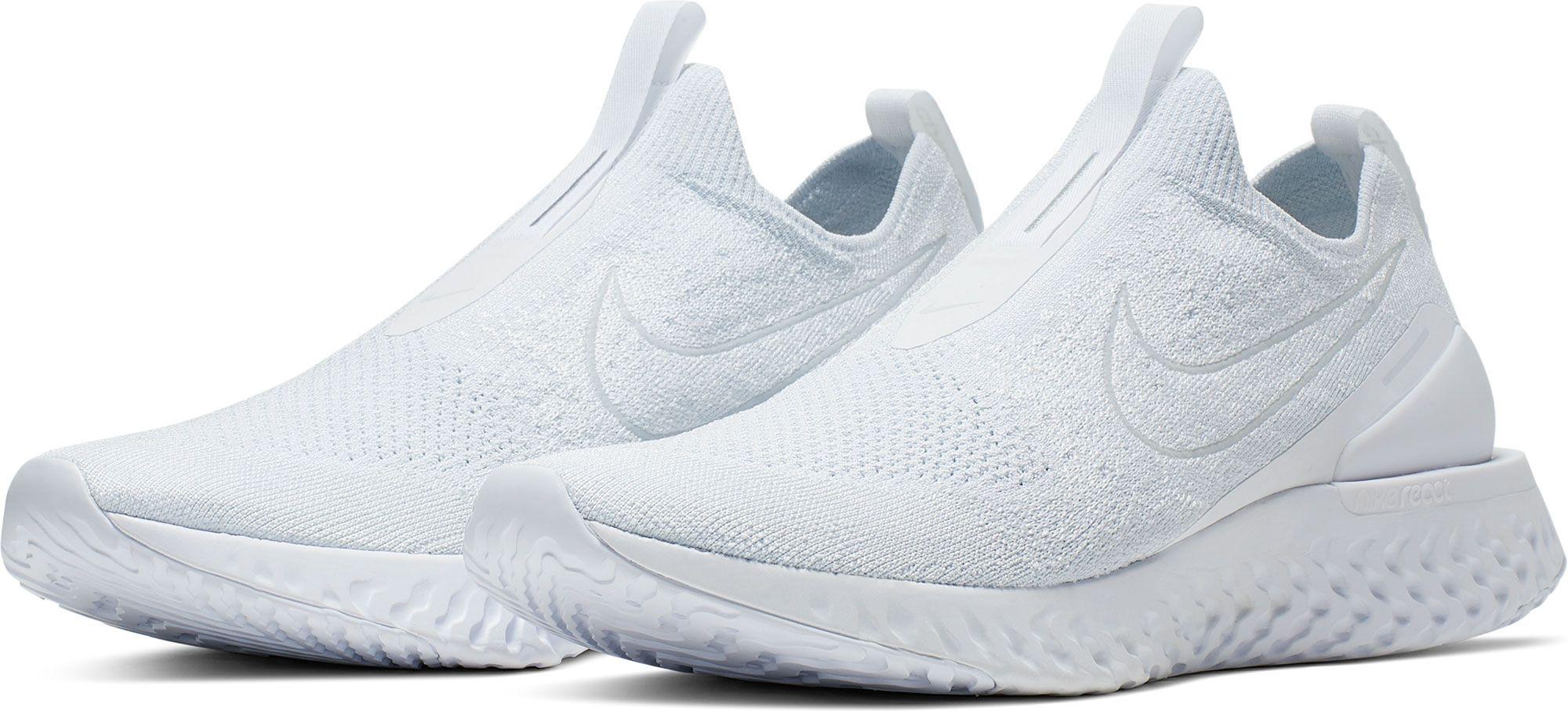 Nike Rubber Epic Phantom React Flyknit Running Shoes in White for Men ...