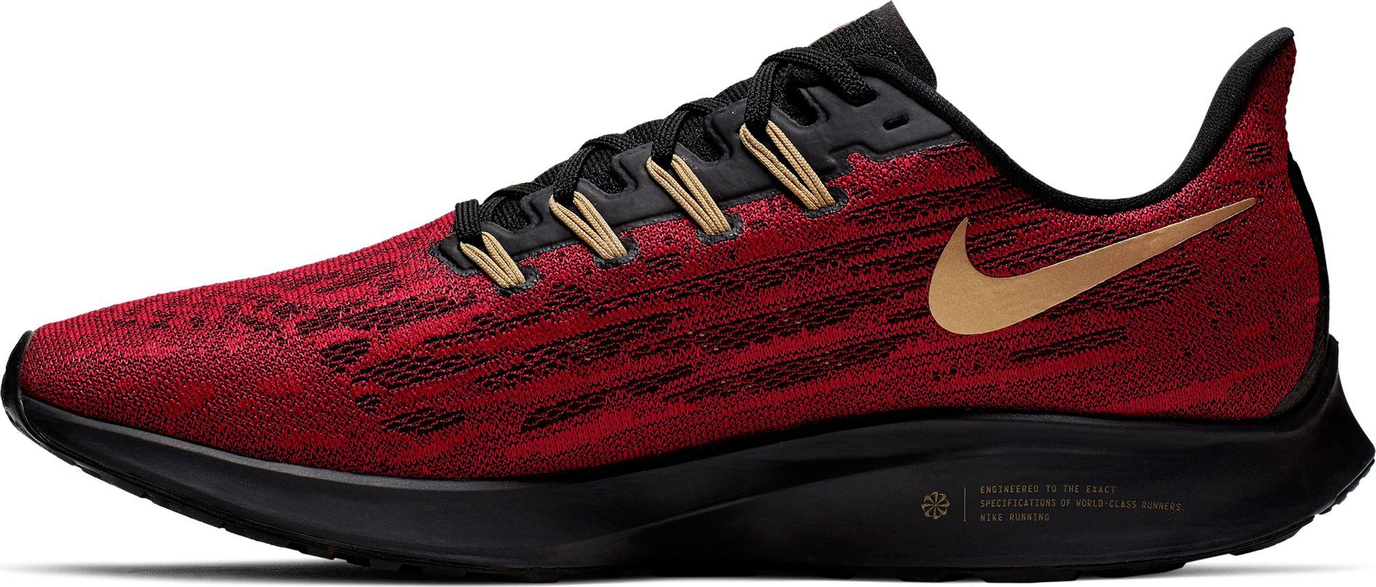 Nike San Francisco 49ers Air Zoom Pegasus 36 Running Shoes in Red/Black
