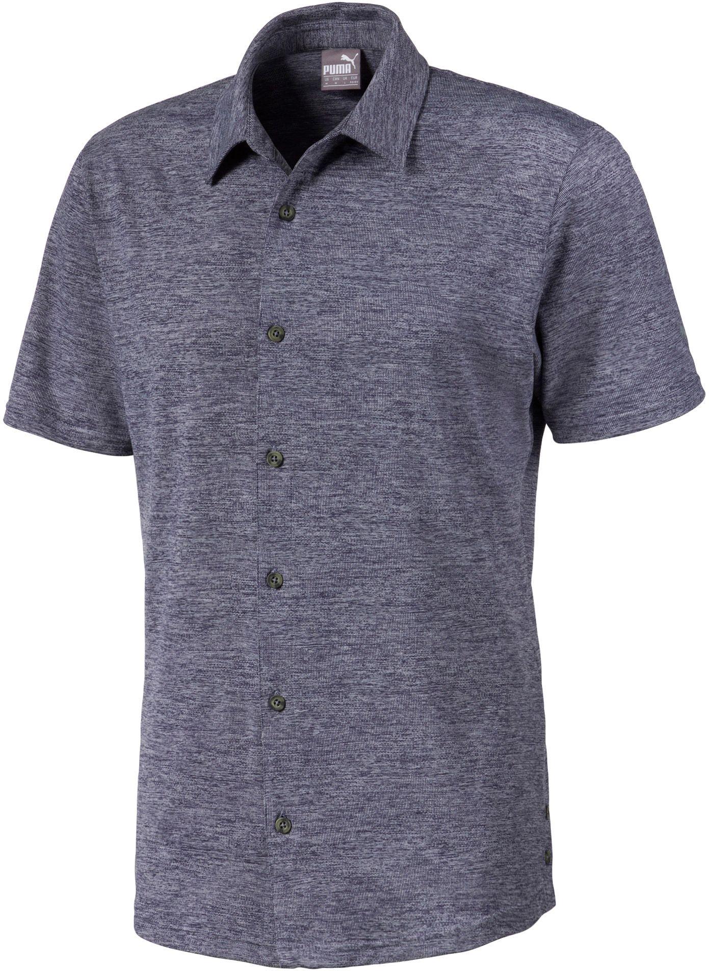 PUMA Easy Living Button Down Golf Shirt in Blue for Men Lyst