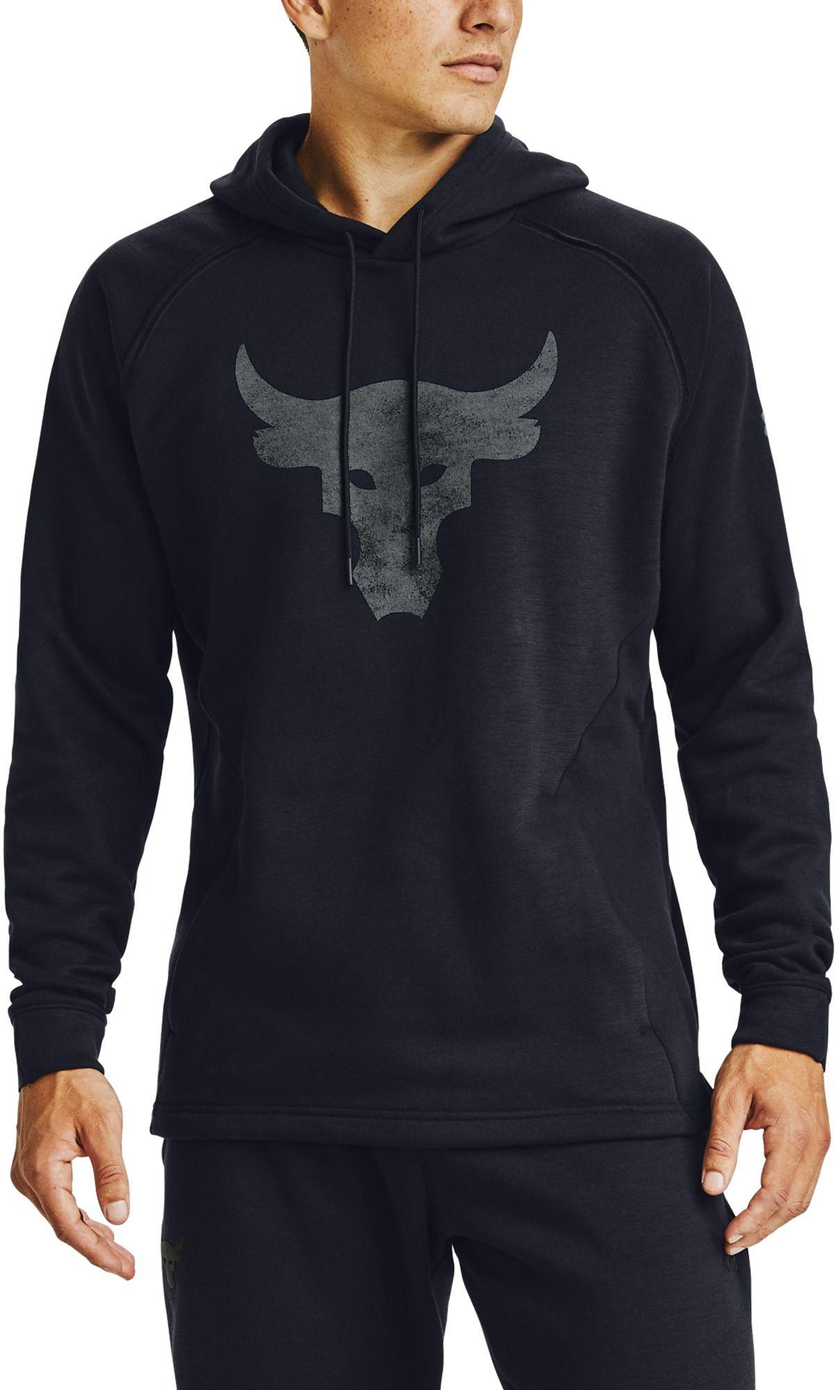 Under Armour Project Rock Charged Cotton Brahma Pullover Hoodie in Black for Men - Lyst