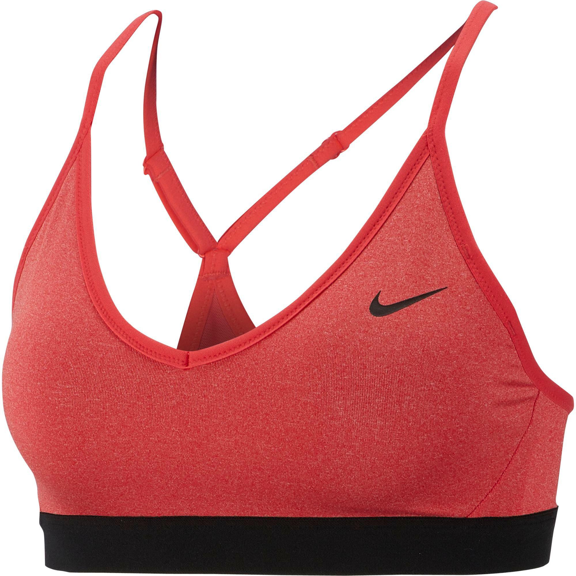 Nike Indy Heatherized Sports Bra in Red - Lyst